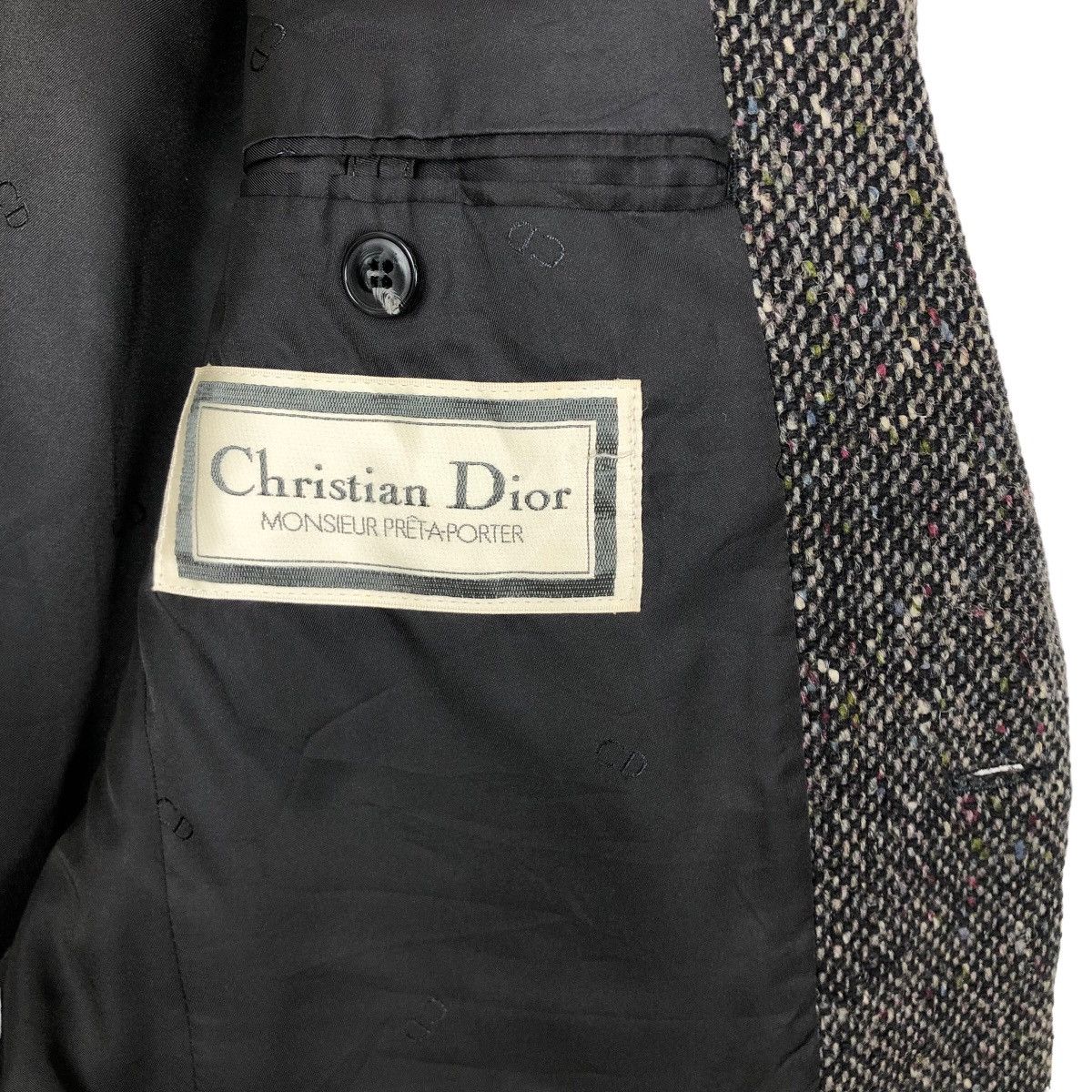 Christian Dior Monsieur Vintage 80s Christian Dior Monsieur Prêt-A-Porter Tweed Coat Size 34R - 9 Thumbnail