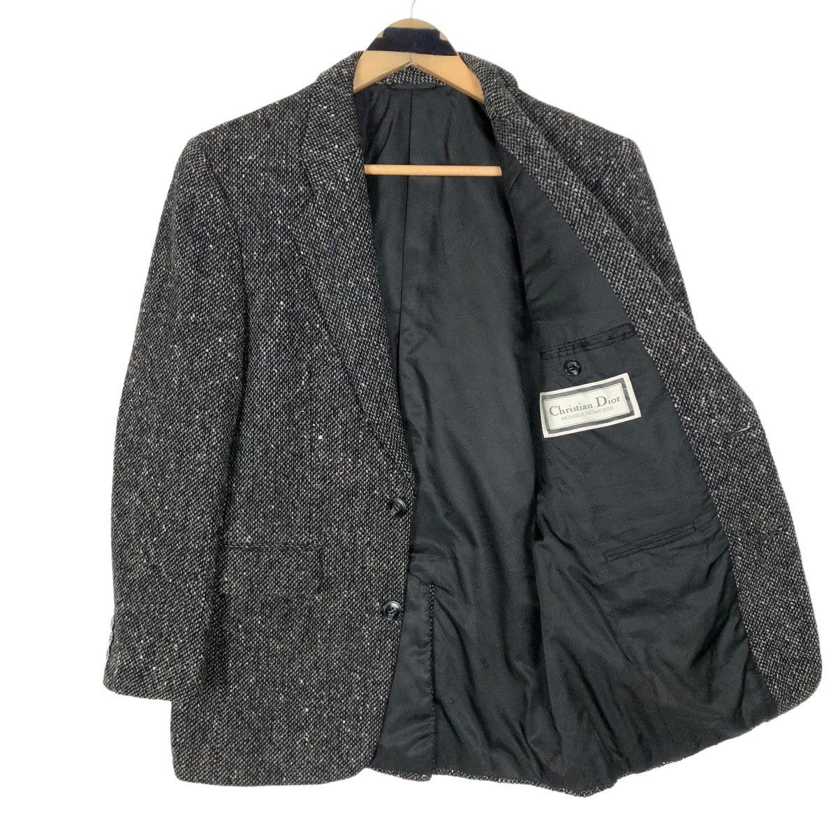 Christian Dior Monsieur Vintage 80s Christian Dior Monsieur Prêt-A-Porter Tweed Coat Size 34R - 6 Thumbnail
