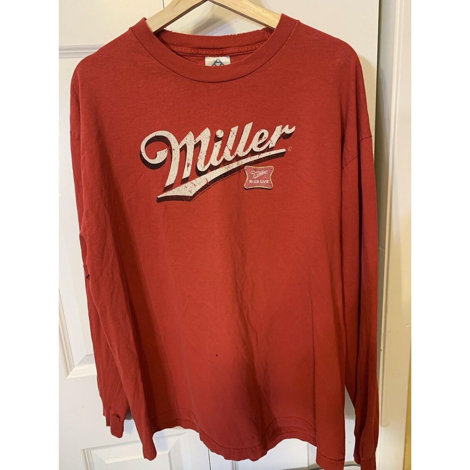 AAA Vintage distressed Miller Beer High Life Men’s Sz XL Long Sl Size US XL / EU 56 / 4 - 4 Thumbnail