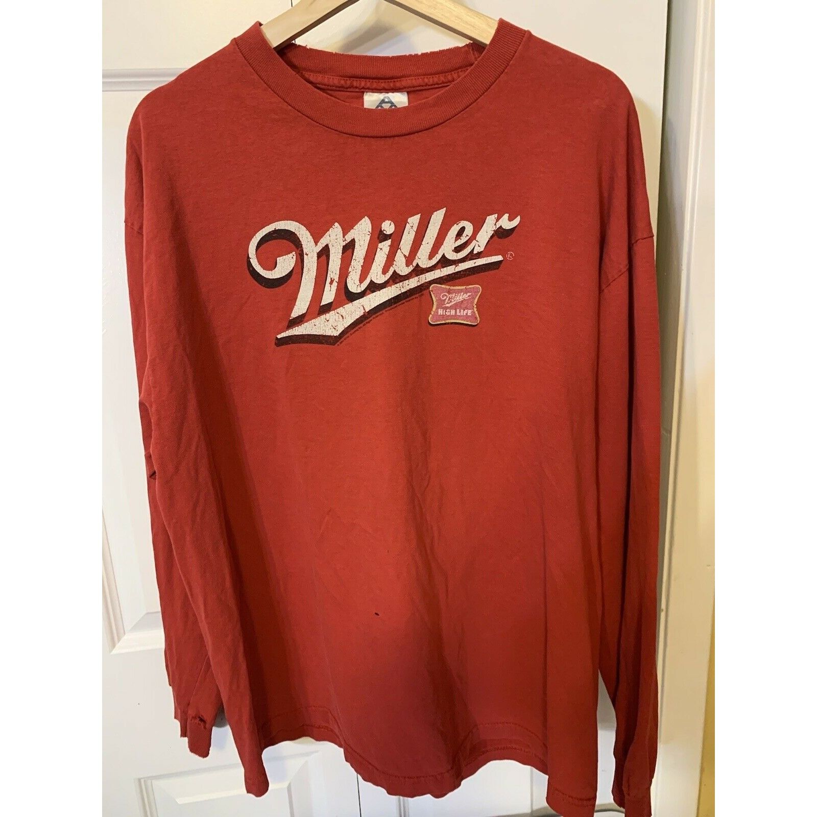 AAA Vintage distressed Miller Beer High Life Men’s Sz XL Long Sl Size US XL / EU 56 / 4 - 1 Thumbnail
