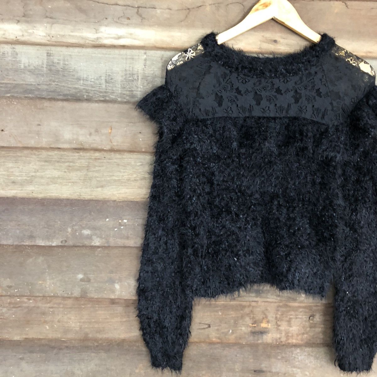Homespun Knitwear × Japanese Brand W.closet Black Mohair Shag Shaggy Knitwear #0528 Size M / US 6-8 / IT 42-44 - 7 Thumbnail