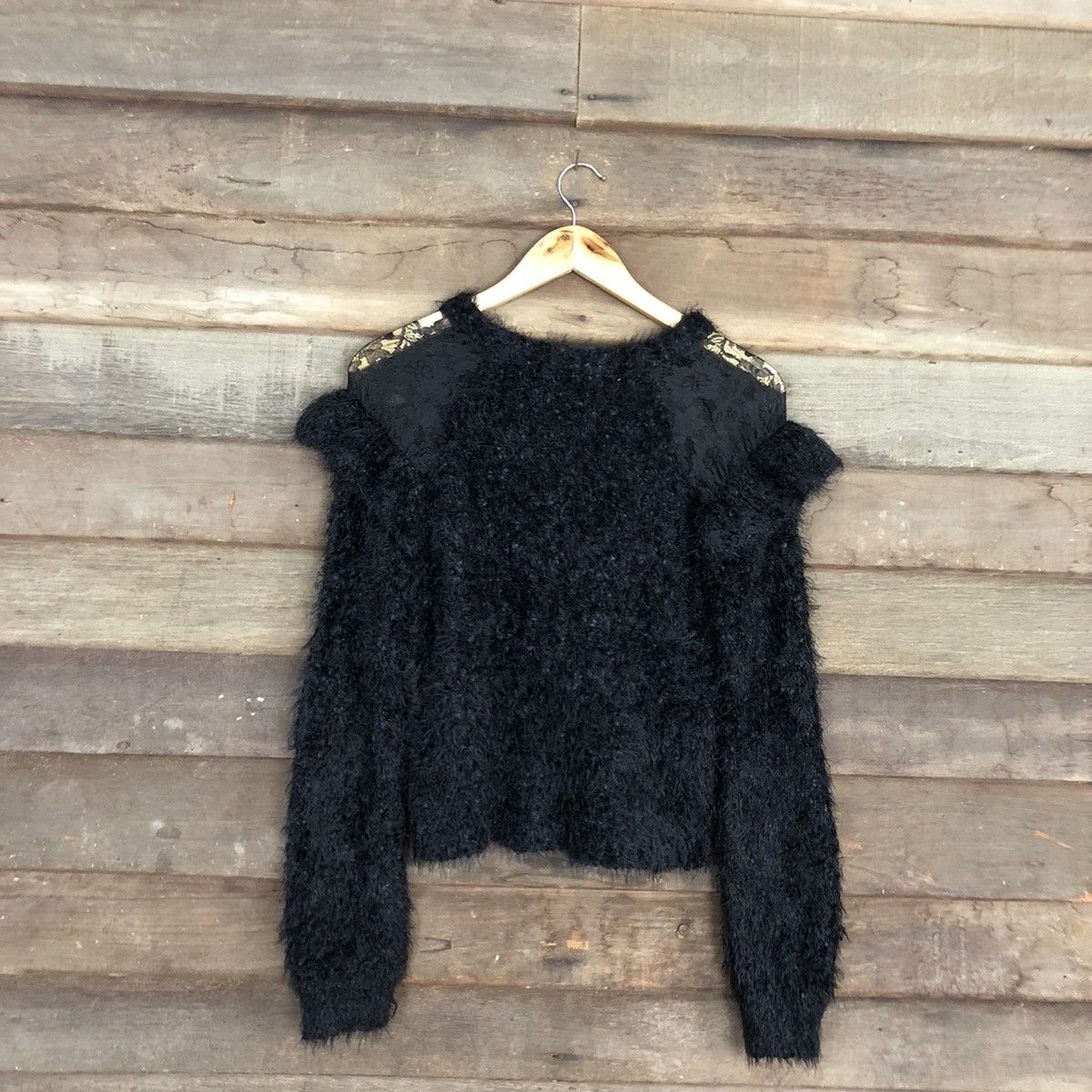Homespun Knitwear × Japanese Brand W.closet Black Mohair Shag Shaggy Knitwear #0528 Size M / US 6-8 / IT 42-44 - 10 Thumbnail