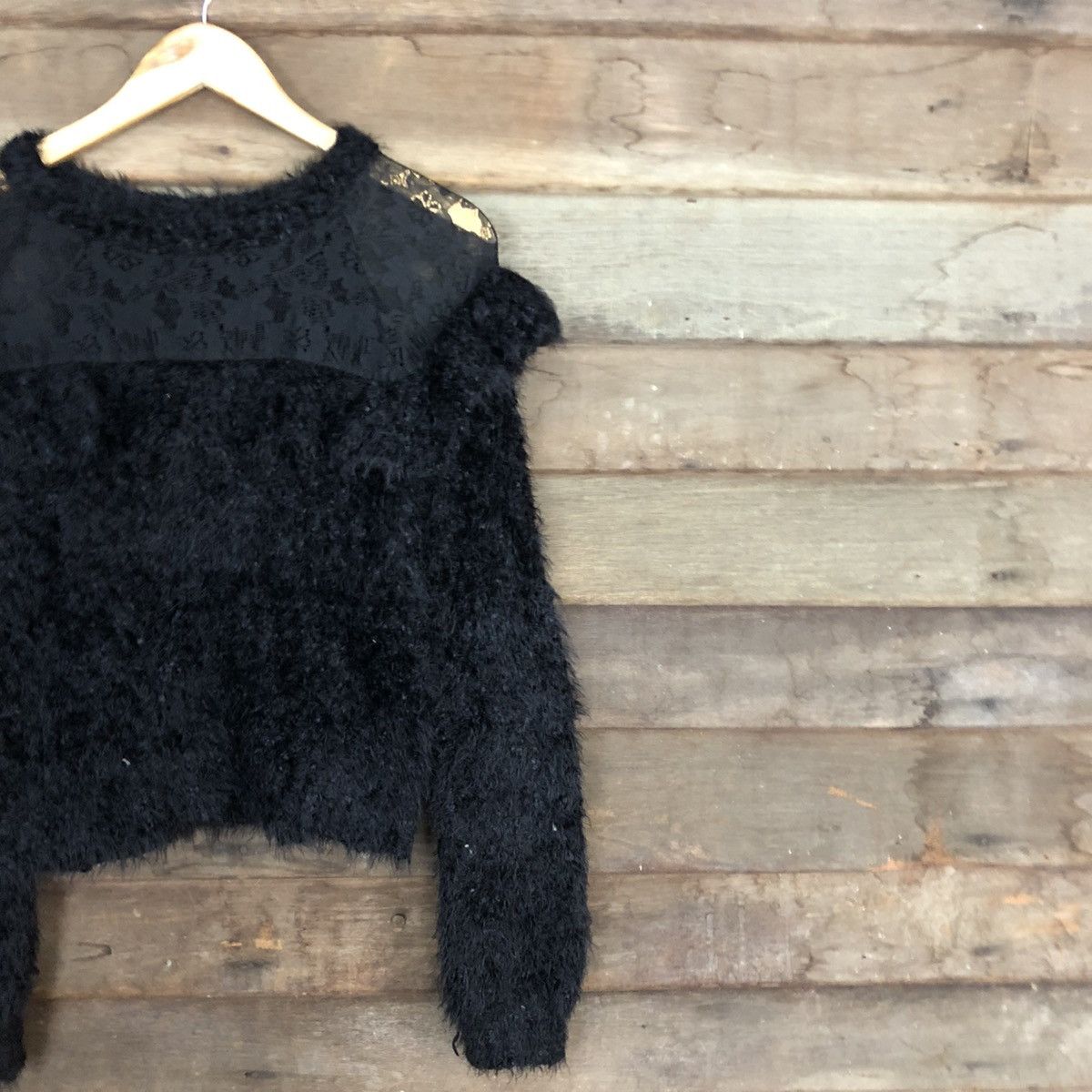 Homespun Knitwear × Japanese Brand W.closet Black Mohair Shag Shaggy Knitwear #0528 Size M / US 6-8 / IT 42-44 - 5 Thumbnail