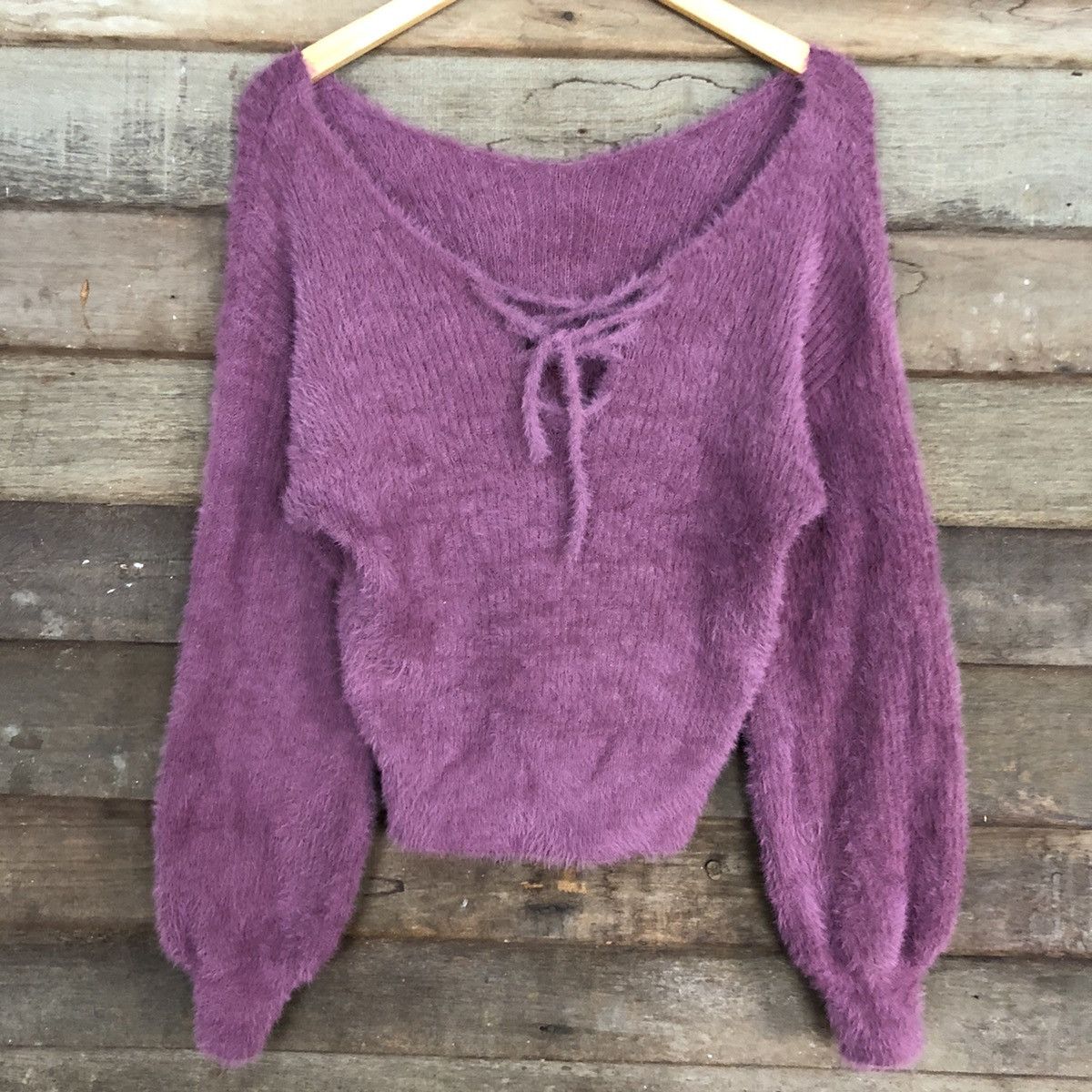 Homespun Knitwear Nice Claup Purple Mohair Soft Fur Shag Shaggy Knitwear #0524 Size M / US 6-8 / IT 42-44 - 8 Thumbnail