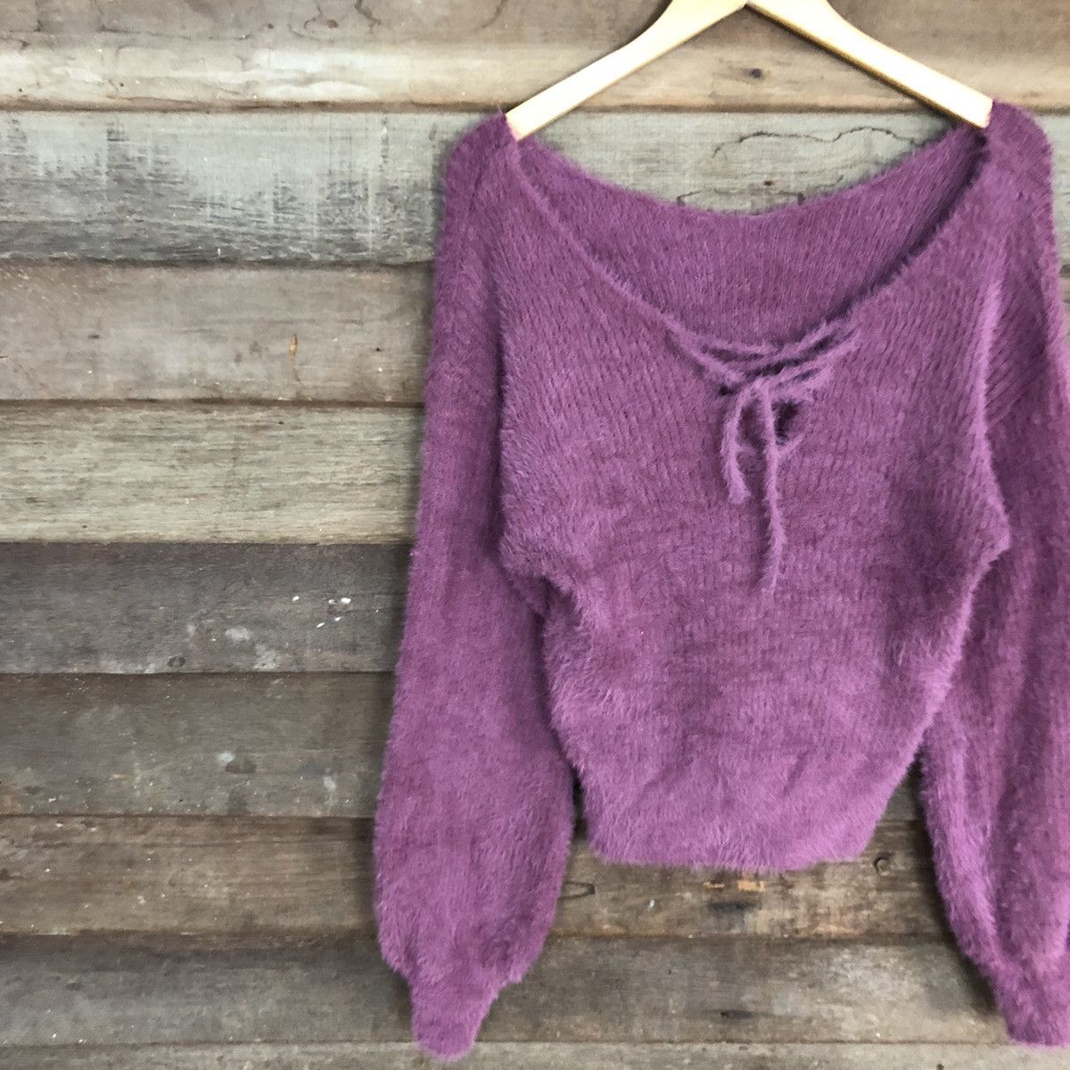 Homespun Knitwear Nice Claup Purple Mohair Soft Fur Shag Shaggy Knitwear #0524 Size M / US 6-8 / IT 42-44 - 7 Thumbnail