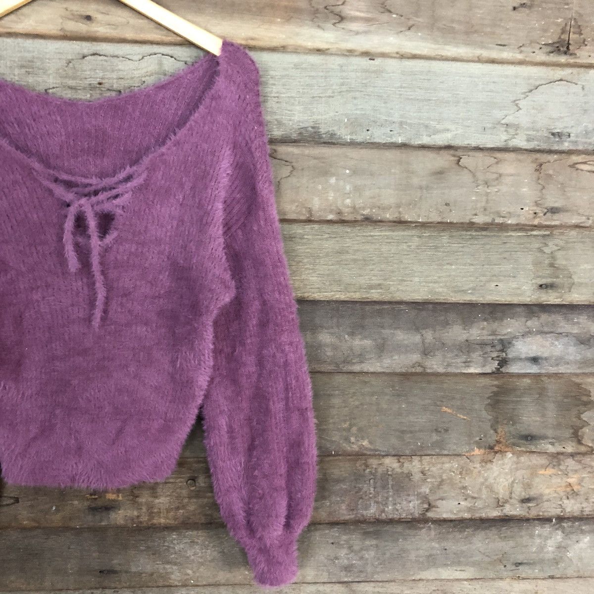 Homespun Knitwear Nice Claup Purple Mohair Soft Fur Shag Shaggy Knitwear #0524 Size M / US 6-8 / IT 42-44 - 5 Thumbnail