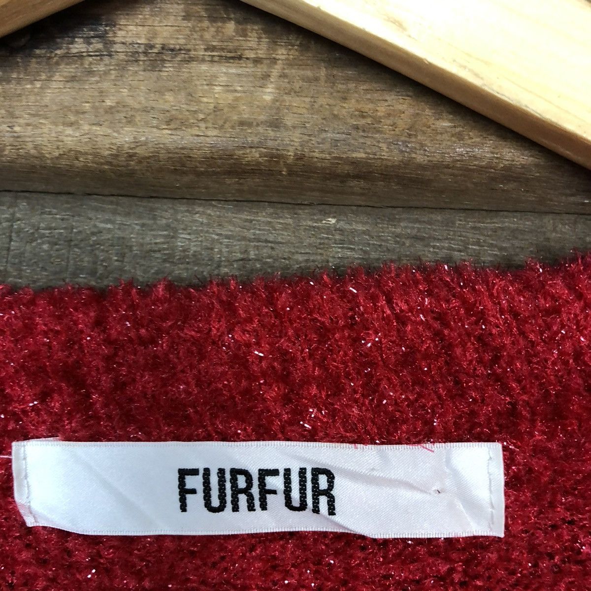 Homespun Knitwear × Japanese Brand Fur Fur Red Mohair Shag Shaggy Cardigan Knitwear #0521 Size S / US 4 / IT 40 - 10 Thumbnail