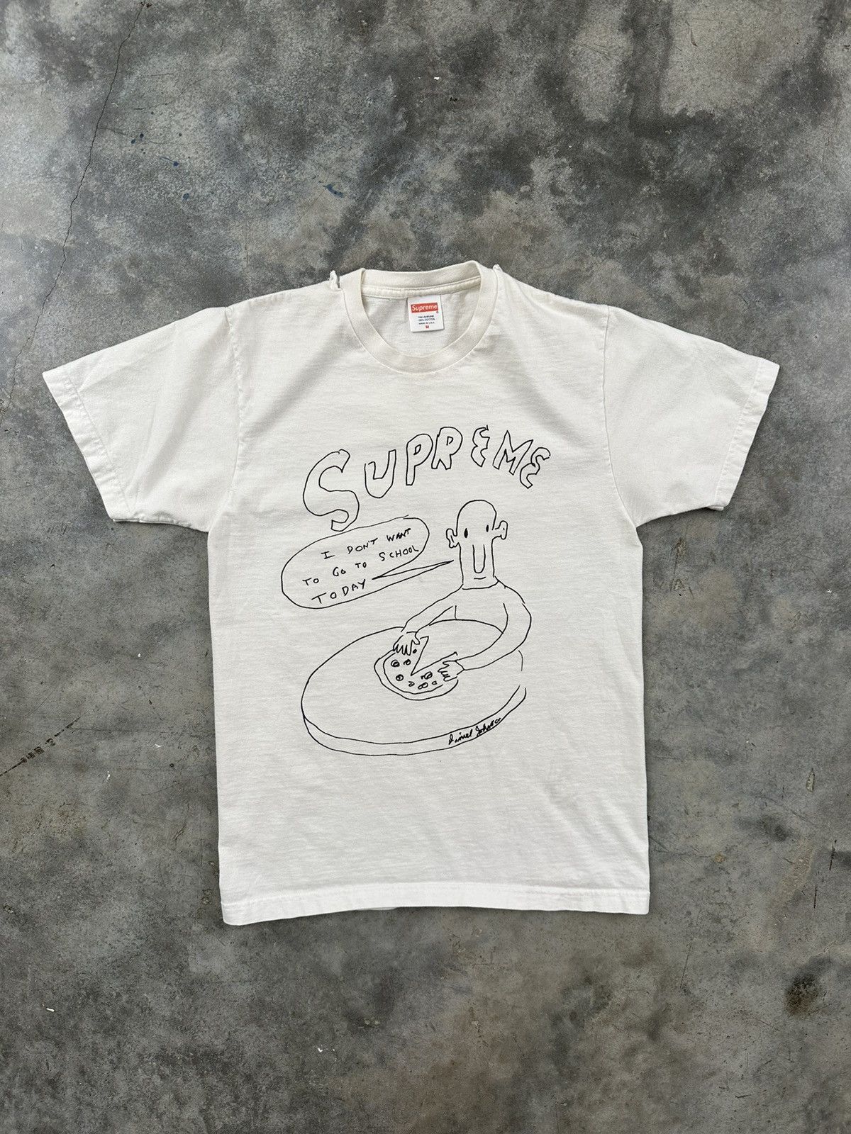 Supreme Supreme "I Don't Want To Go To School Today" Tee SS15 White Size US M / EU 48-50 / 2 - 1 Thumbnail