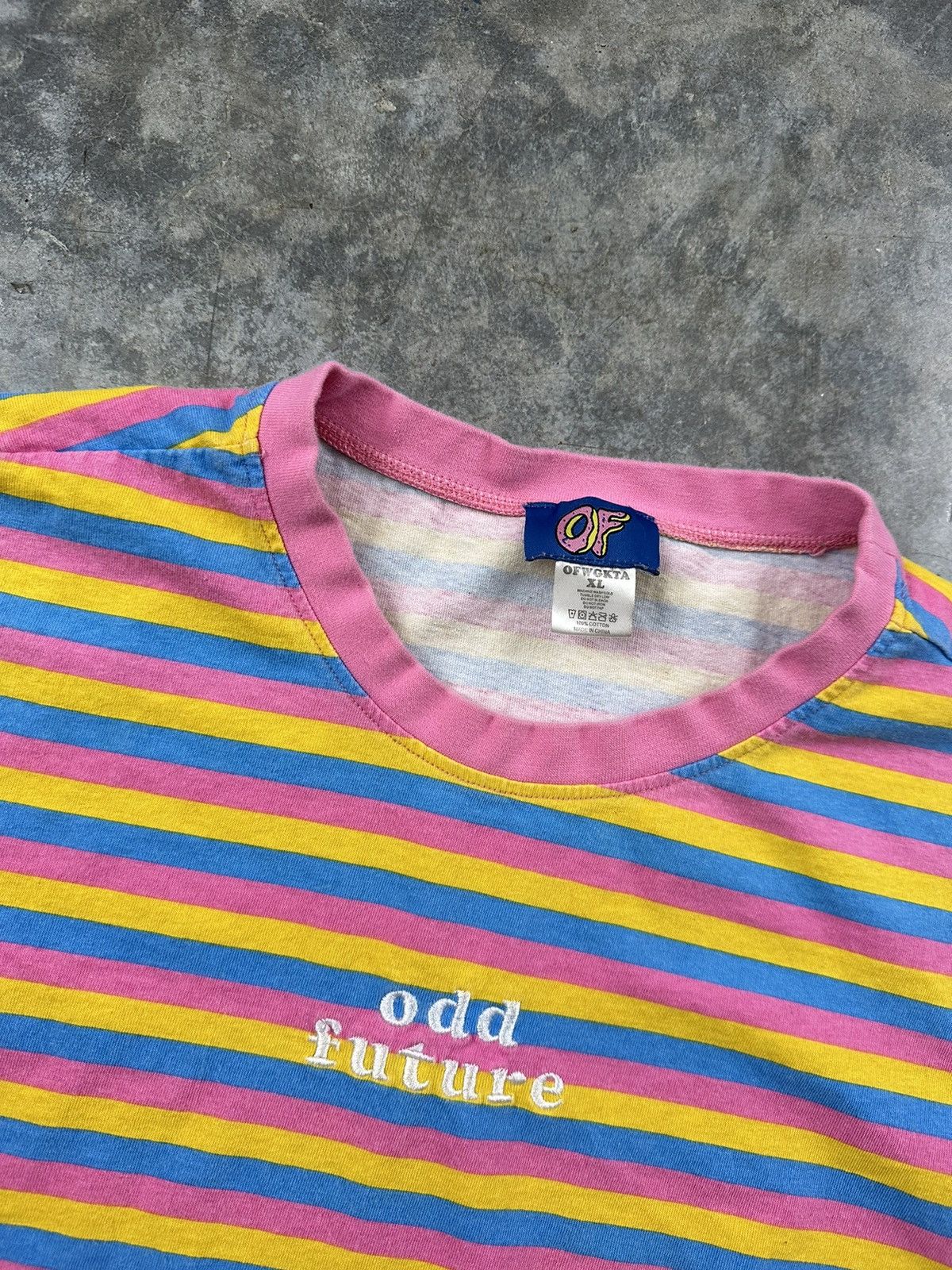 Odd Future Odd Future Striped Embroidered Center Logo Tee Sz. XL Size US XL / EU 56 / 4 - 3 Thumbnail
