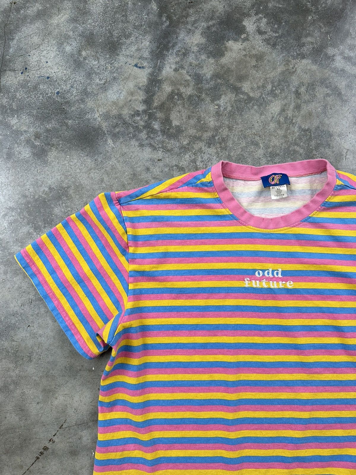 Odd Future Odd Future Striped Embroidered Center Logo Tee Sz. XL Size US XL / EU 56 / 4 - 2 Thumbnail