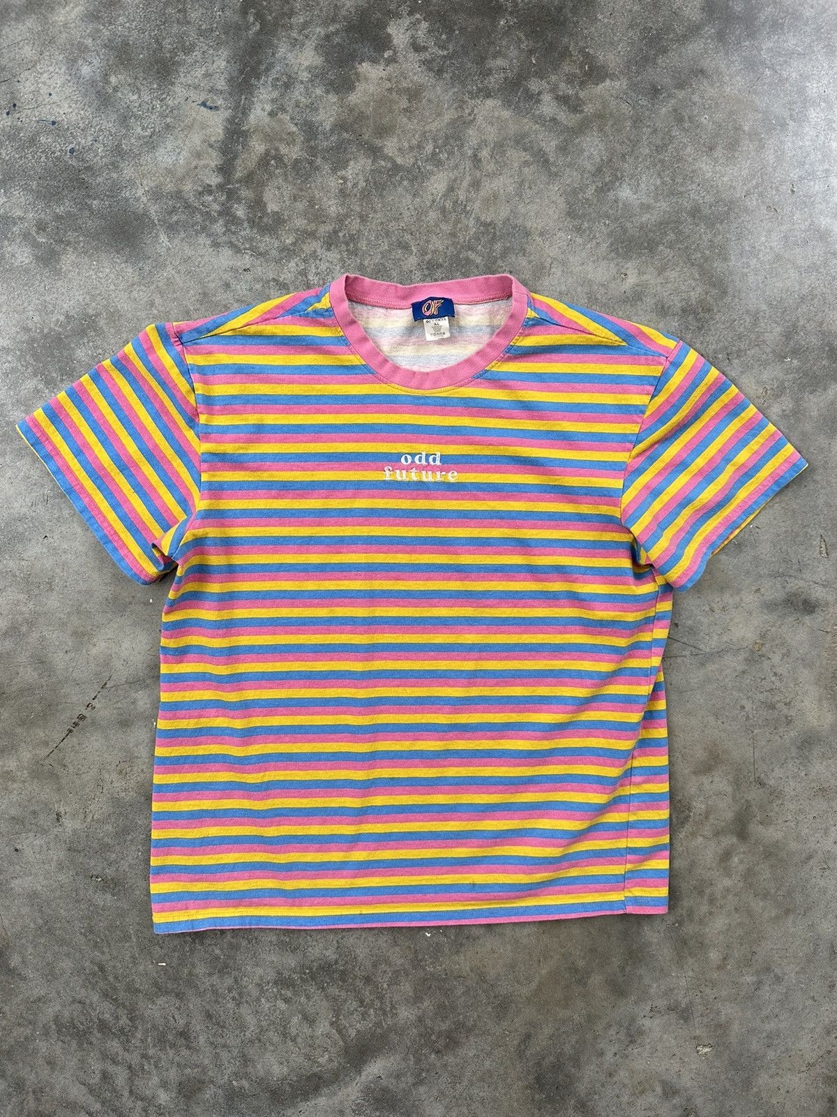 Odd Future Odd Future Striped Embroidered Center Logo Tee Sz. XL Size US XL / EU 56 / 4 - 1 Thumbnail
