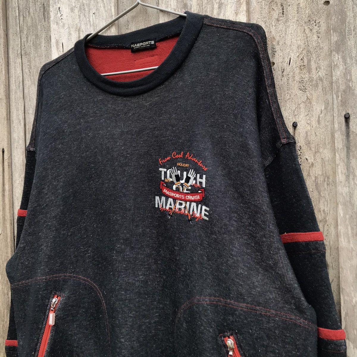 Japanese Brand × Vintage Vintage Piasport Clothing Tough Marine Crewneck Sweatshirt Size US L / EU 52-54 / 3 - 3 Thumbnail