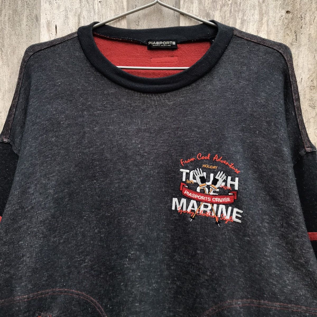 Japanese Brand × Vintage Vintage Piasport Clothing Tough Marine Crewneck Sweatshirt Size US L / EU 52-54 / 3 - 2 Thumbnail