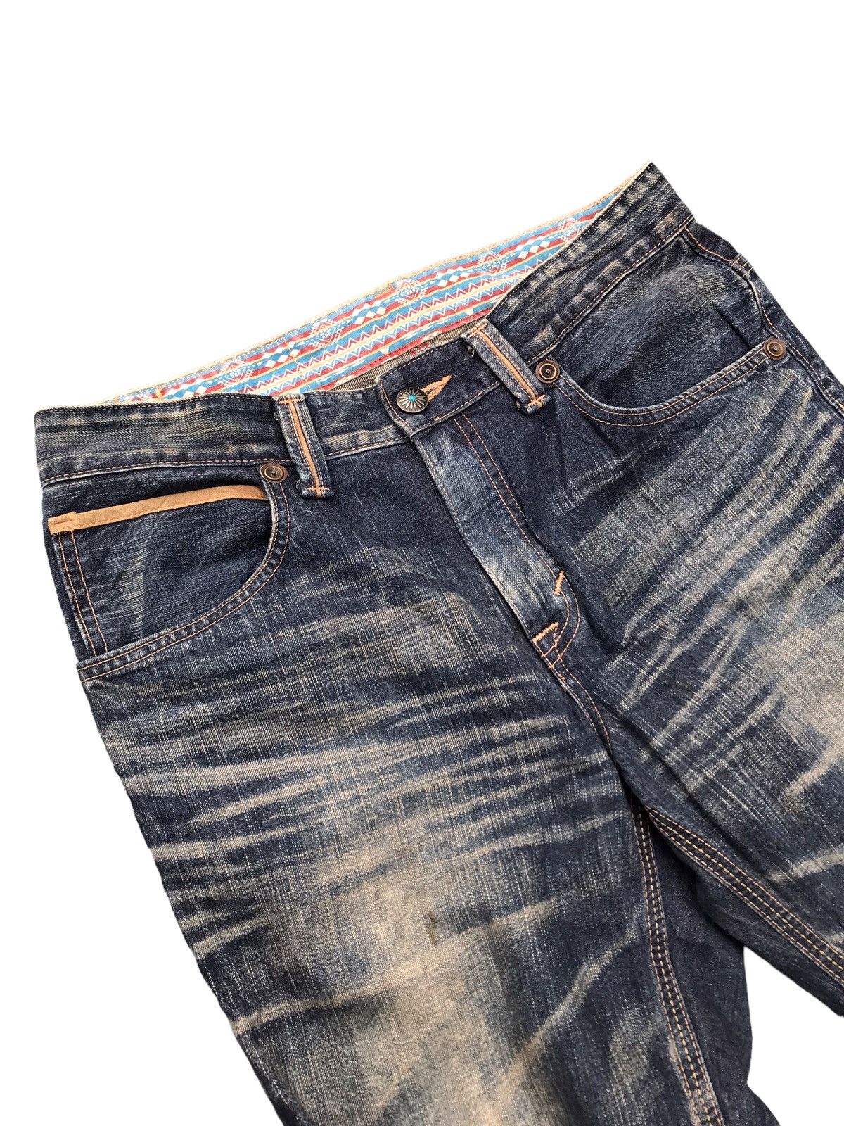 If Six Was Nine SICK DISTRESSED💥Edwin Faded Denim Jeans Pants Size US 35 - 12 Thumbnail