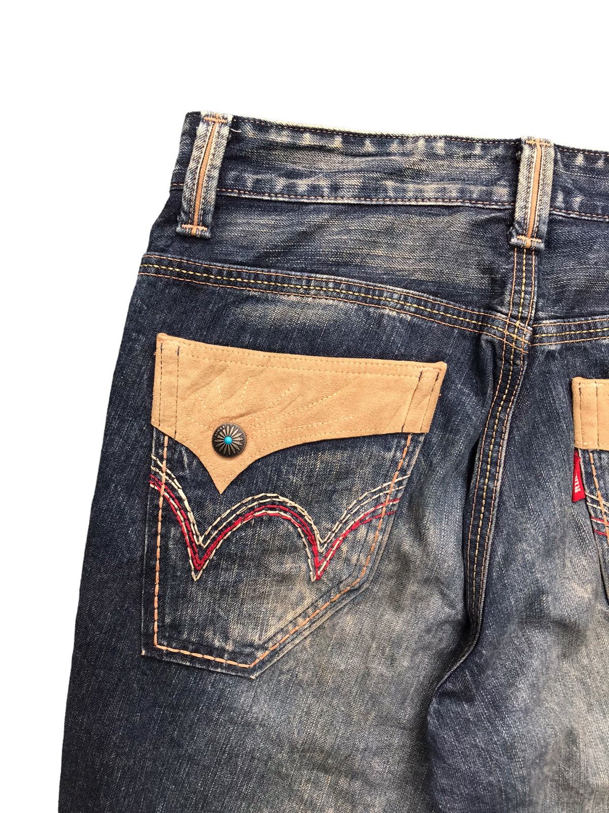 If Six Was Nine SICK DISTRESSED💥Edwin Faded Denim Jeans Pants Size US 35 - 10 Thumbnail