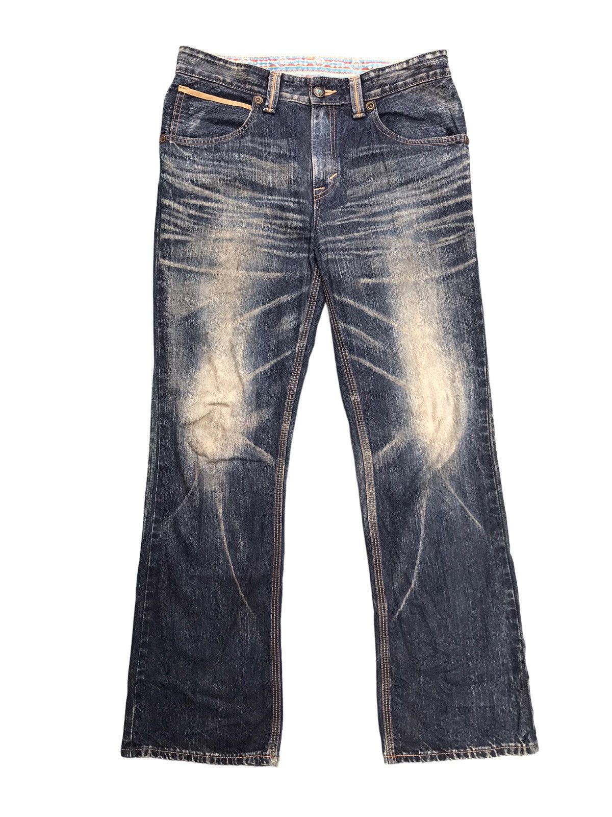 If Six Was Nine SICK DISTRESSED💥Edwin Faded Denim Jeans Pants Size US 35 - 2 Thumbnail