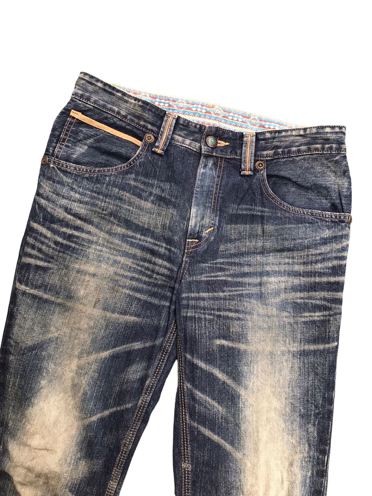 If Six Was Nine SICK DISTRESSED💥Edwin Faded Denim Jeans Pants Size US 35 - 4 Thumbnail