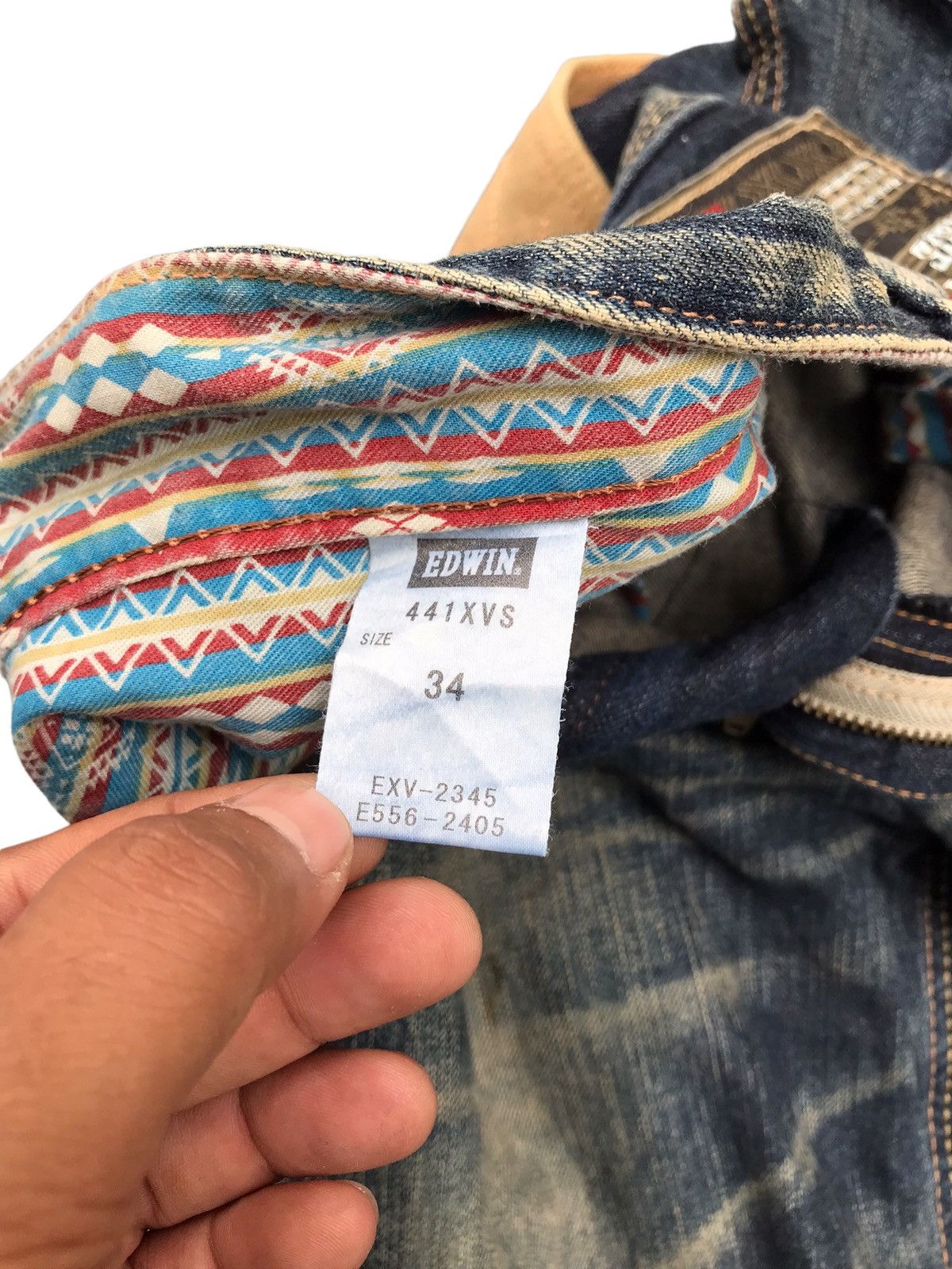 If Six Was Nine SICK DISTRESSED💥Edwin Faded Denim Jeans Pants Size US 35 - 15 Thumbnail