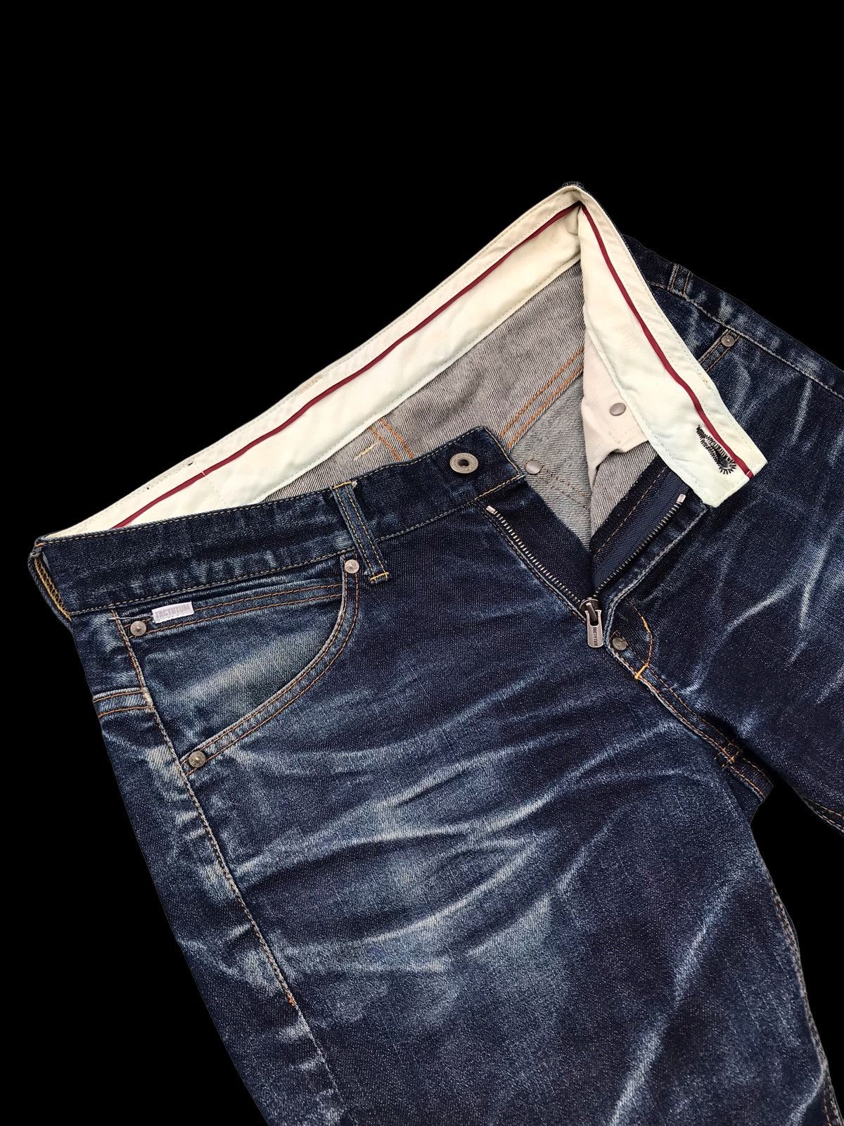 FACTOTUM × If Six Was Nine RARE💥Crazy Faded Japanese Indigo Blue Denim Jeans Size US 31 - 13 Thumbnail