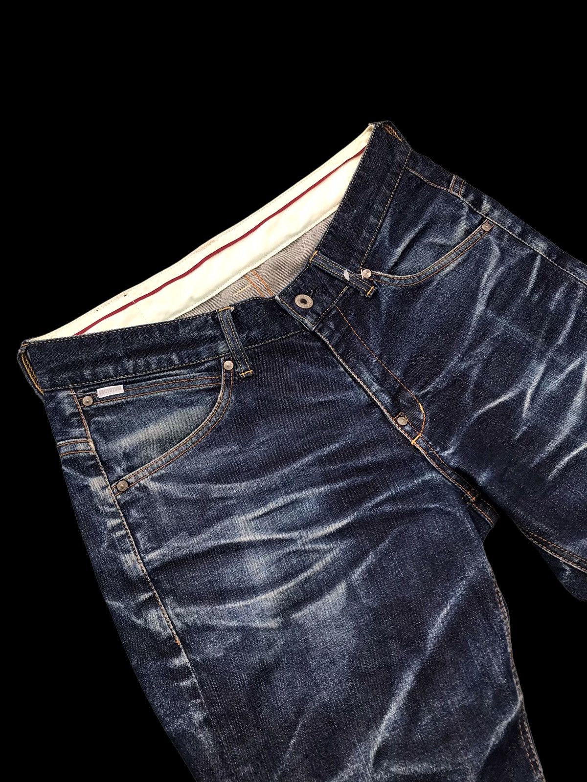FACTOTUM × If Six Was Nine RARE💥Crazy Faded Japanese Indigo Blue Denim Jeans Size US 31 - 12 Thumbnail