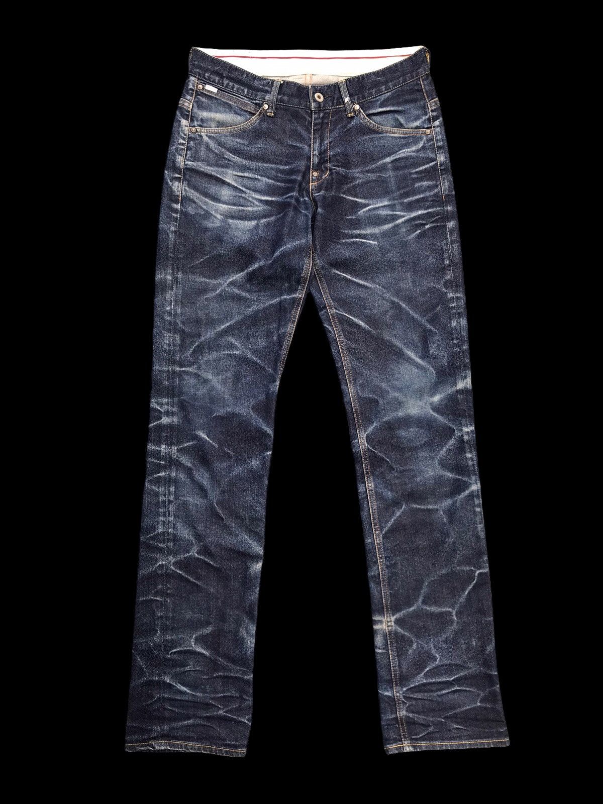 FACTOTUM × If Six Was Nine RARE💥Crazy Faded Japanese Indigo Blue Denim Jeans Size US 31 - 2 Thumbnail