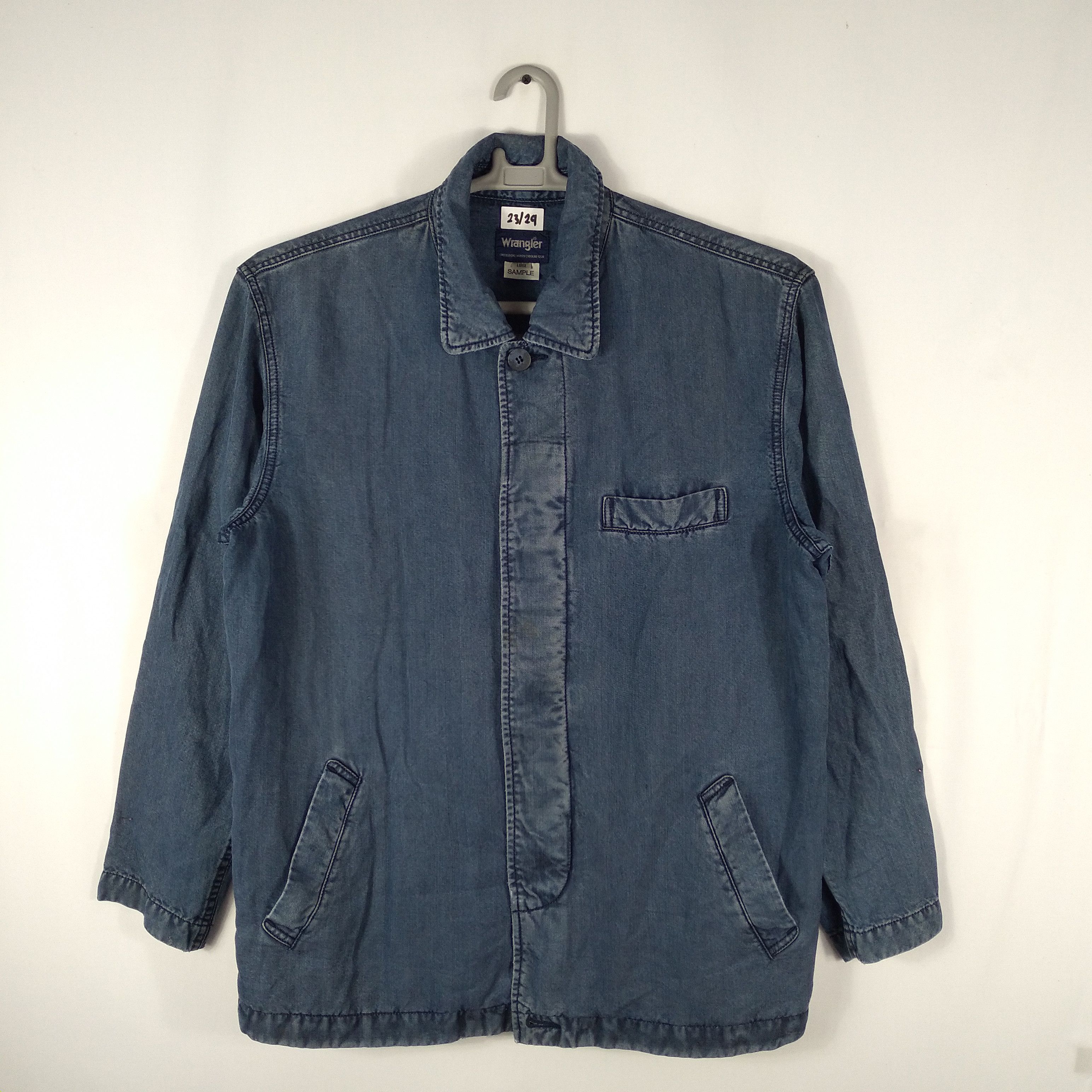 Vintage × Wrangler Vintage Wrangler Three Pockets Denim Styles Chore Jacket Size US L / EU 52-54 / 3 - 1 Thumbnail
