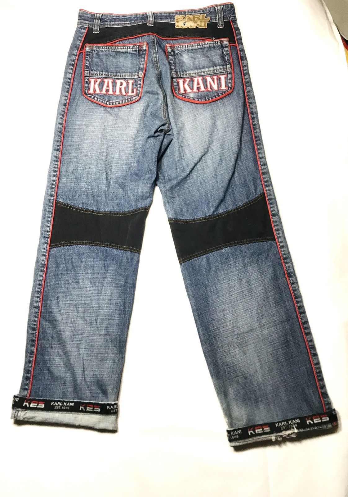 Vintage Vintage 90s wide leg baggy Karl Kani Sculpt Embroi Patch Den Size US 32 / EU 48 - 7 Thumbnail