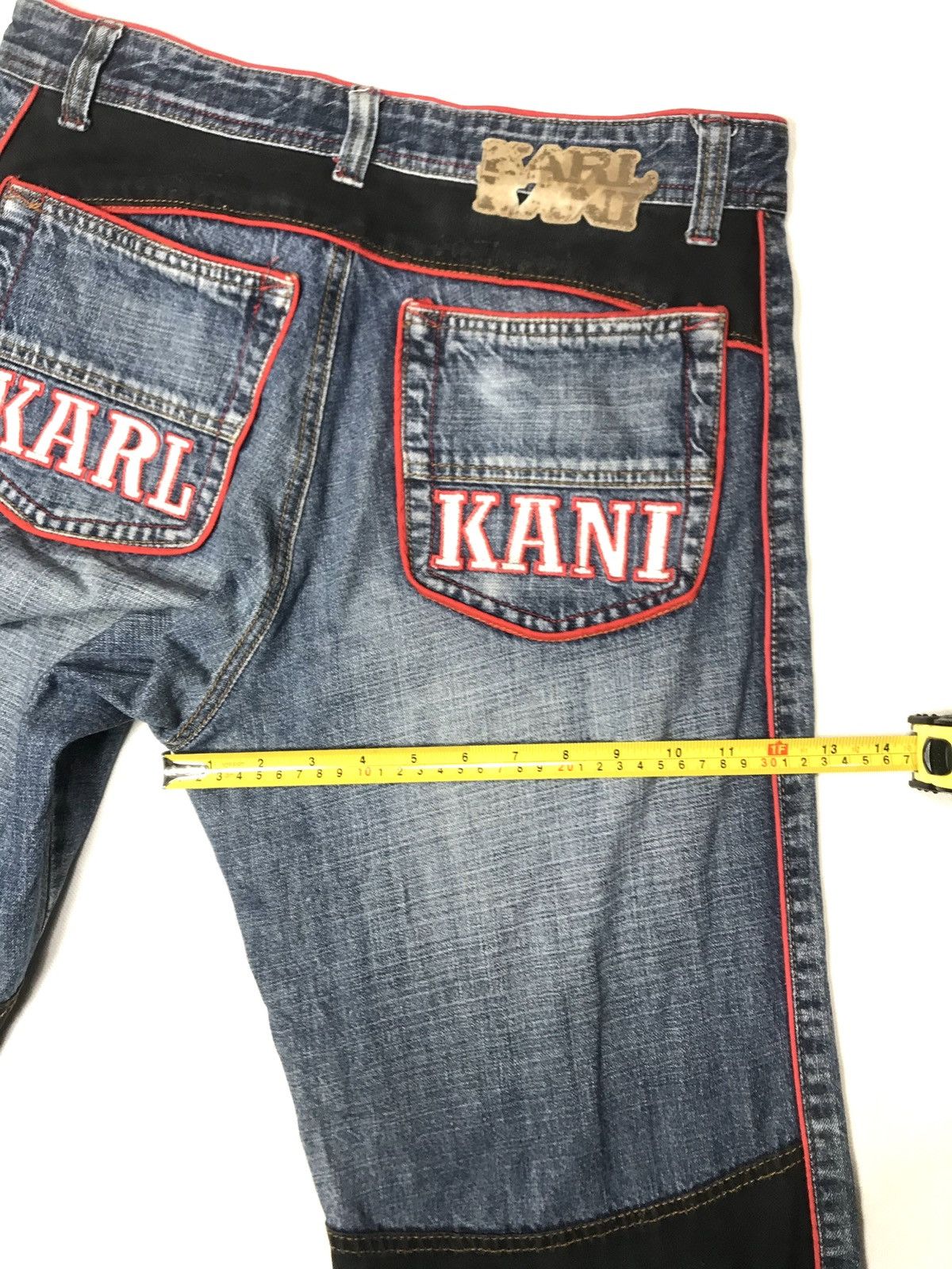 Vintage Vintage 90s wide leg baggy Karl Kani Sculpt Embroi Patch Den Size US 32 / EU 48 - 17 Thumbnail