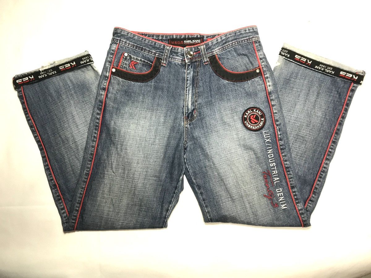 Vintage Vintage 90s wide leg baggy Karl Kani Sculpt Embroi Patch Den Size US 32 / EU 48 - 5 Thumbnail