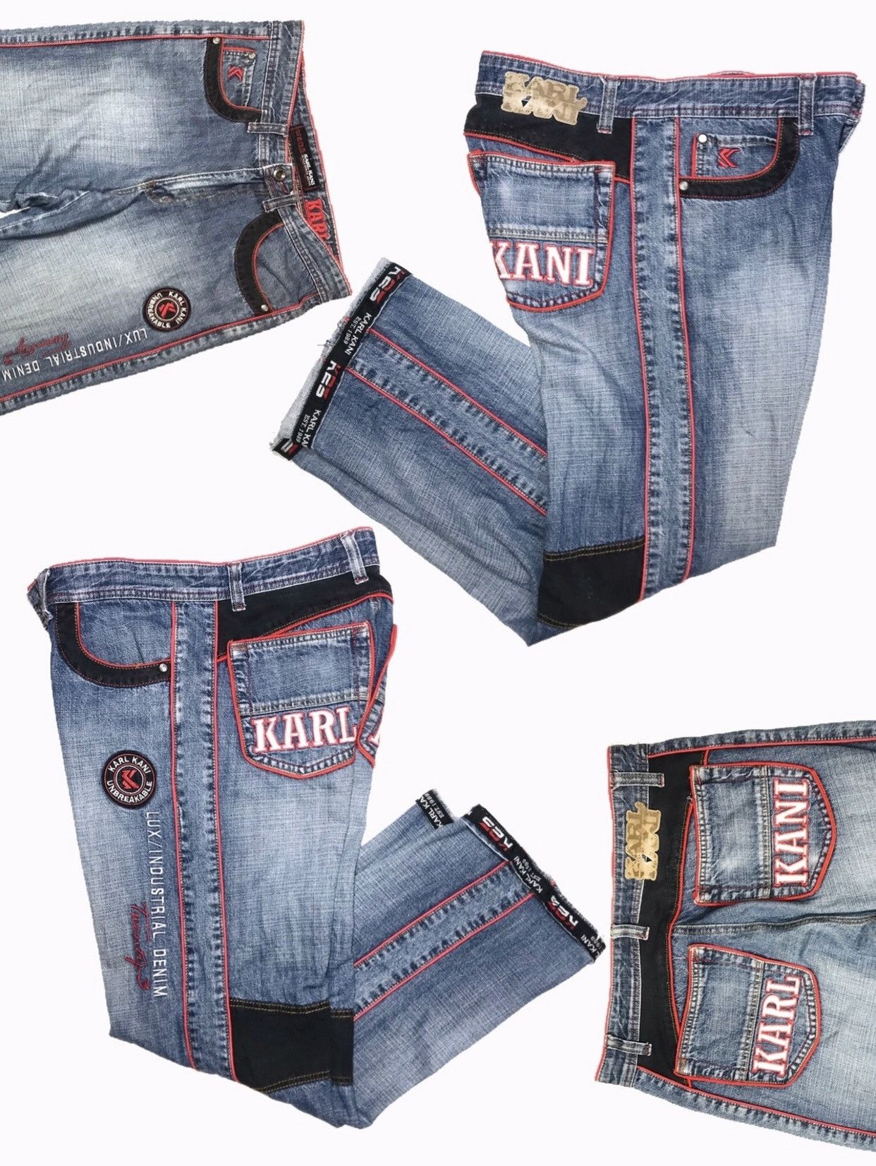 Vintage Vintage 90s wide leg baggy Karl Kani Sculpt Embroi Patch Den Size US 32 / EU 48 - 1 Thumbnail