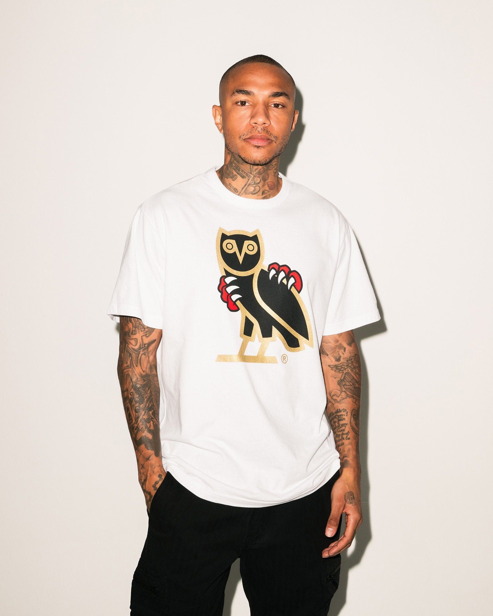 🦖🦉OVO X NBA X JURASSIC PARK WHITE OG OWL T-SHIRT TEE