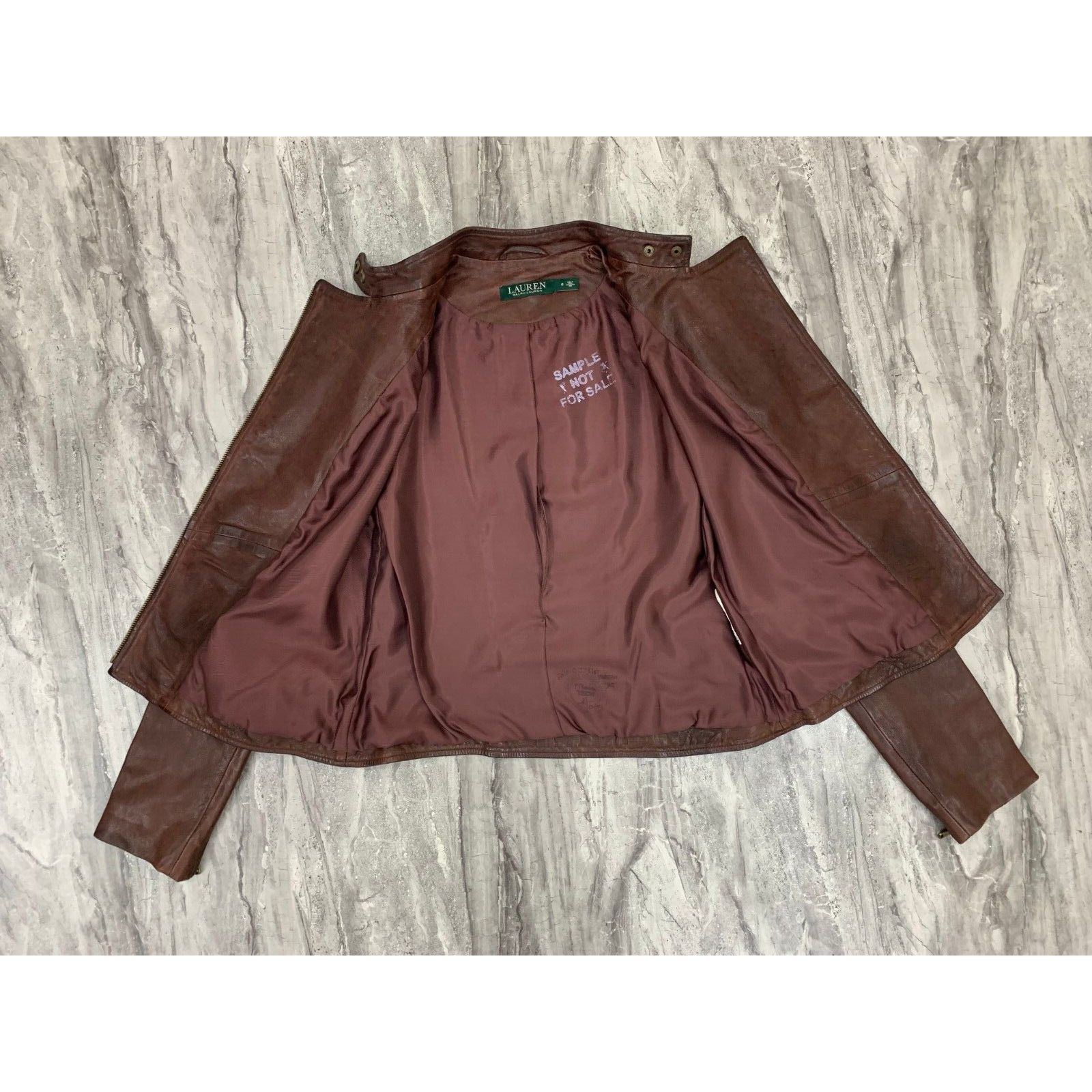 Lauren Ralph Lauren Moto Leather Motorcycle Jacket Size