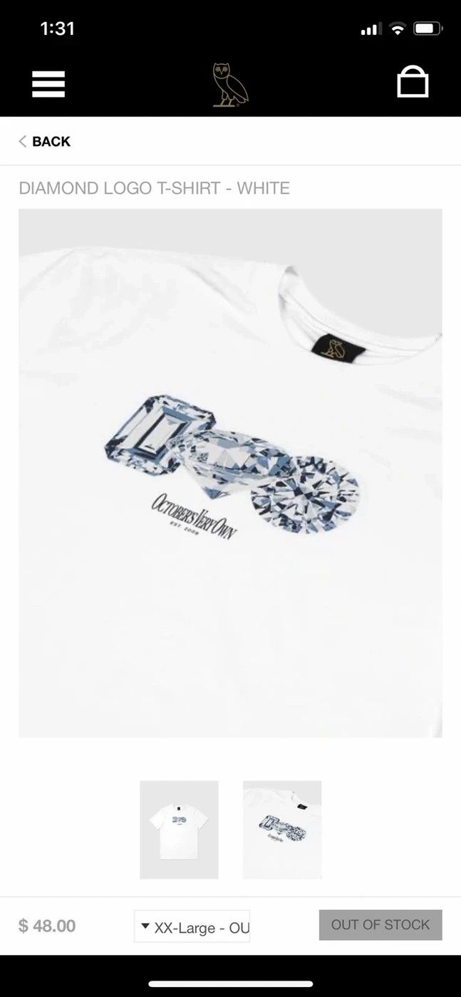 Drake OVO DIAMOND LOGO T-SHIRT Size US XXL / EU 58 / 5 - 4 Thumbnail