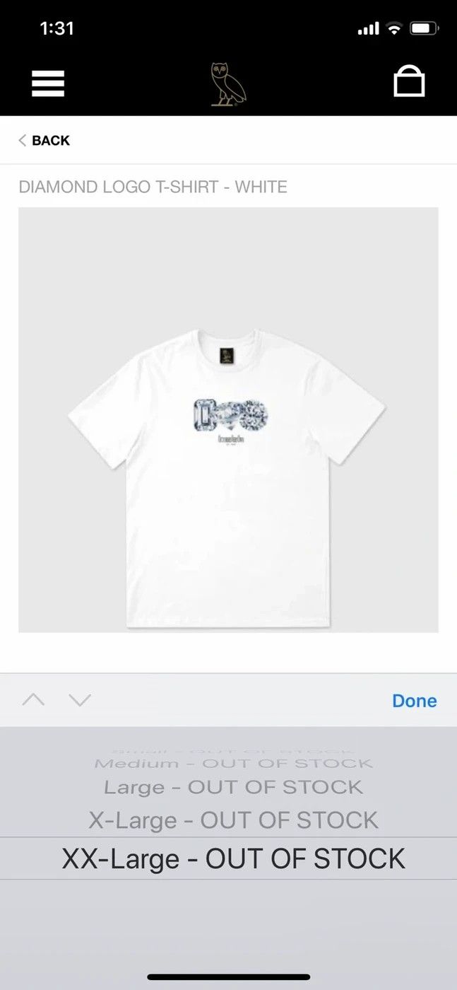 Drake OVO DIAMOND LOGO T-SHIRT Size US XXL / EU 58 / 5 - 3 Thumbnail