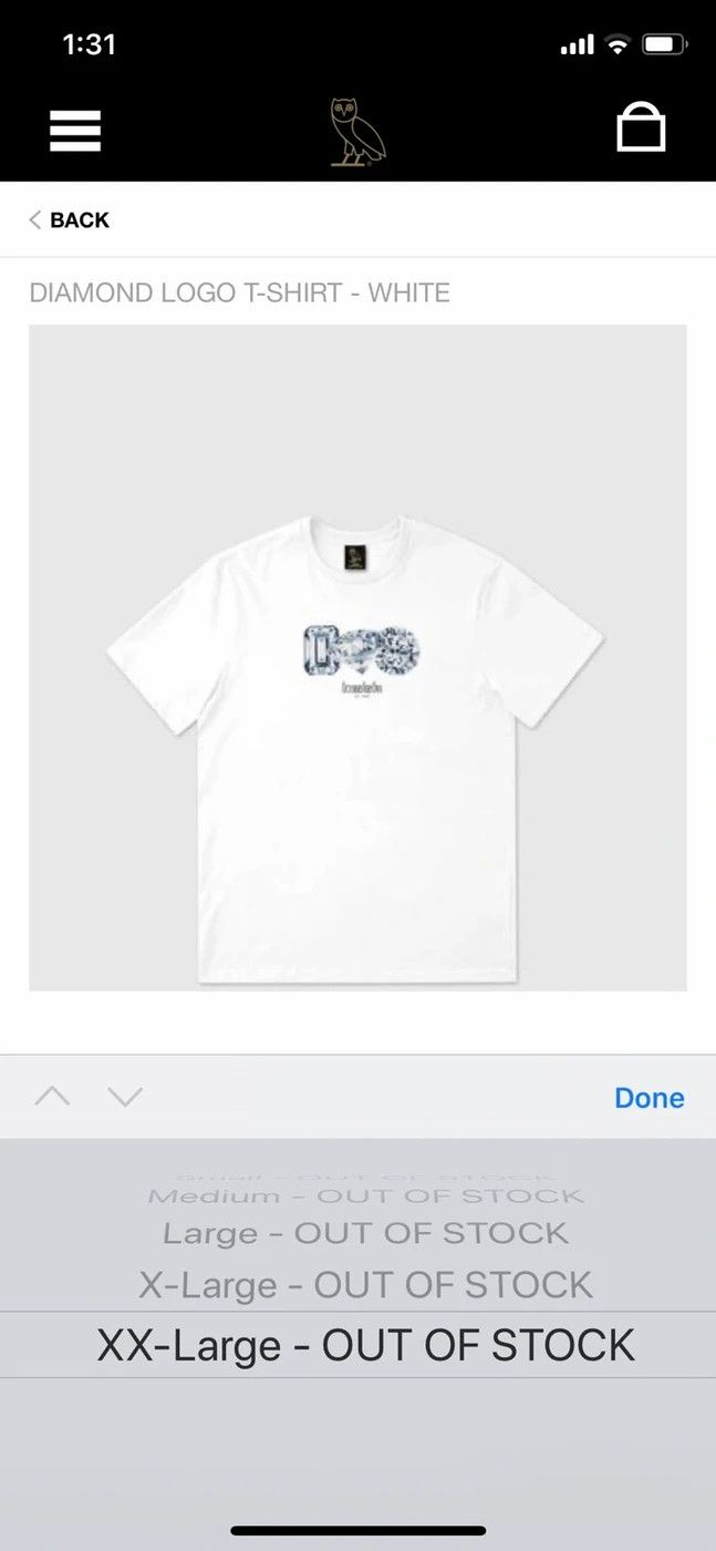 Drake OVO DIAMOND LOGO T-SHIRT Size US L / EU 52-54 / 3 - 4 Thumbnail