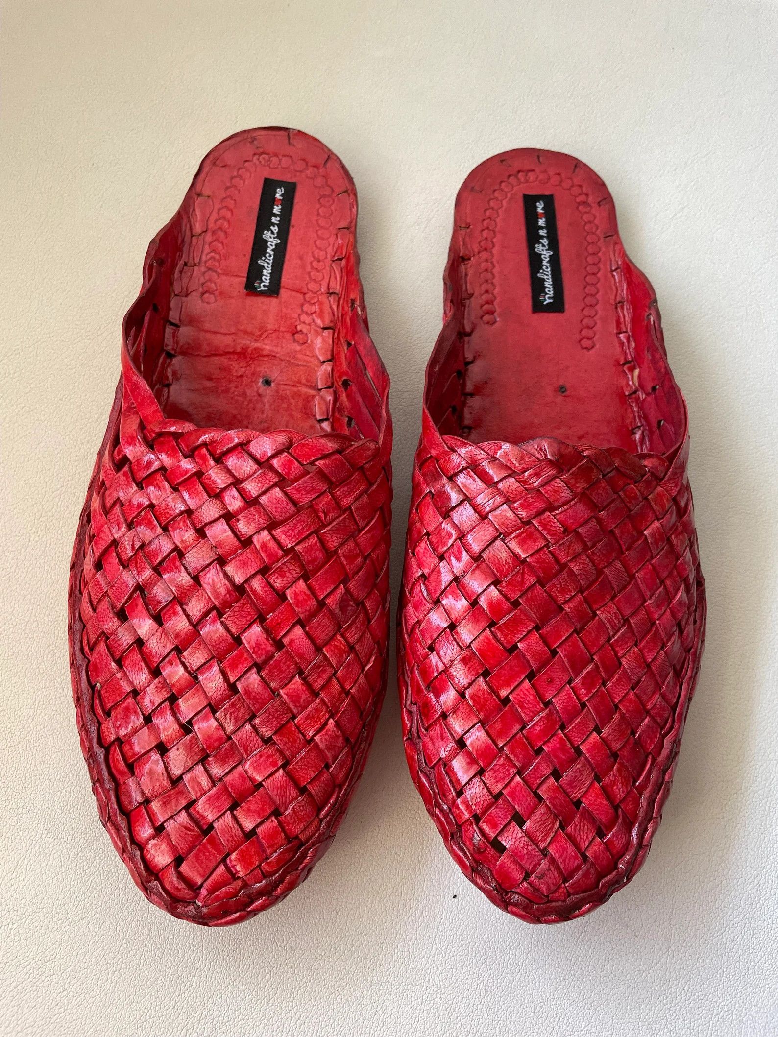 Handmade Criss Cross Leather Men Shoes, Men's Slippers, Indian Shoes Size US 11 / EU 44 - 1 Thumbnail