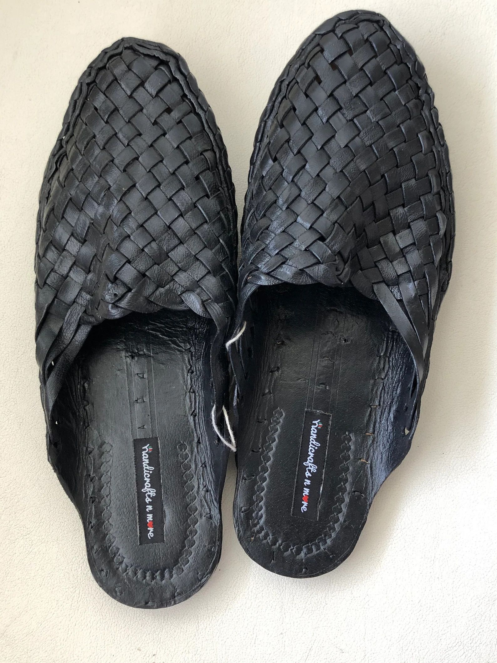 Handmade Criss Cross Leather Men Shoes, Men's Slippers, Indian Shoes Size US 12 / EU 45 - 1 Thumbnail