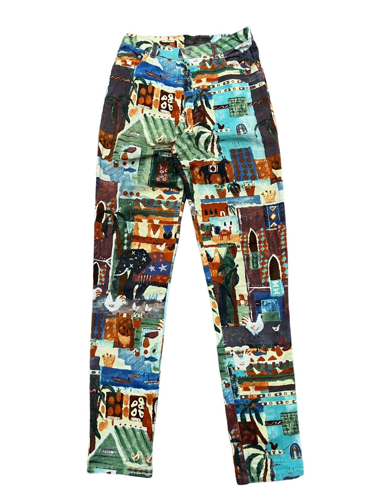 Japanese Brand × Jean Paul Gaultier × Vintage Japanese Brand Anne Elisabeth All Overprint Art Painting Size US 26 / EU 42 - 1 Thumbnail