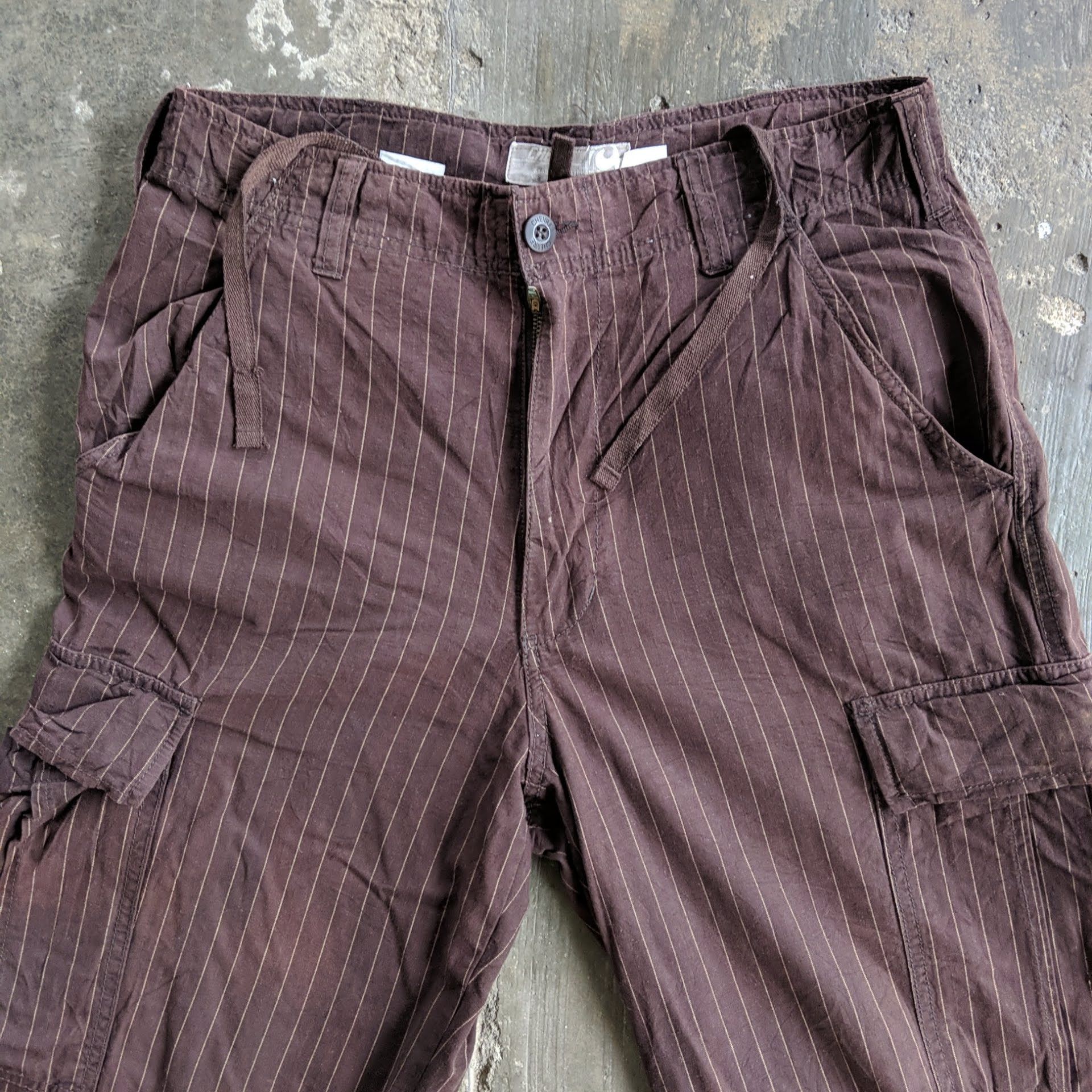 Japanese Brand CHEVRE Stripe Multipocket Tactical Cargo Pants Size US 30 / EU 46 - 2 Thumbnail