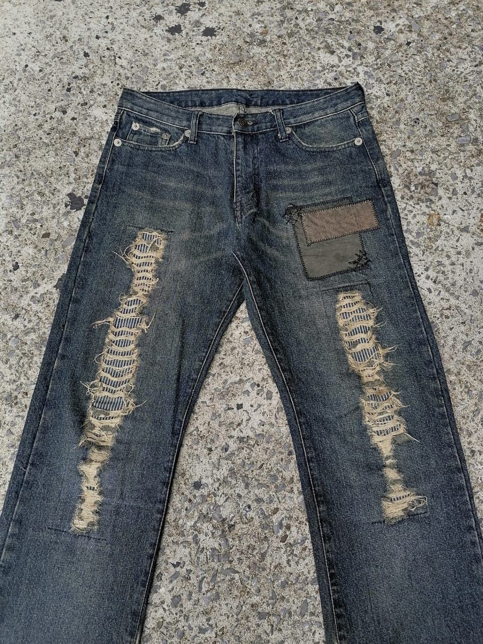 Other Solberry Patchwork Distressed Denim Jeans Size US 30 / EU 46 - 2 Thumbnail