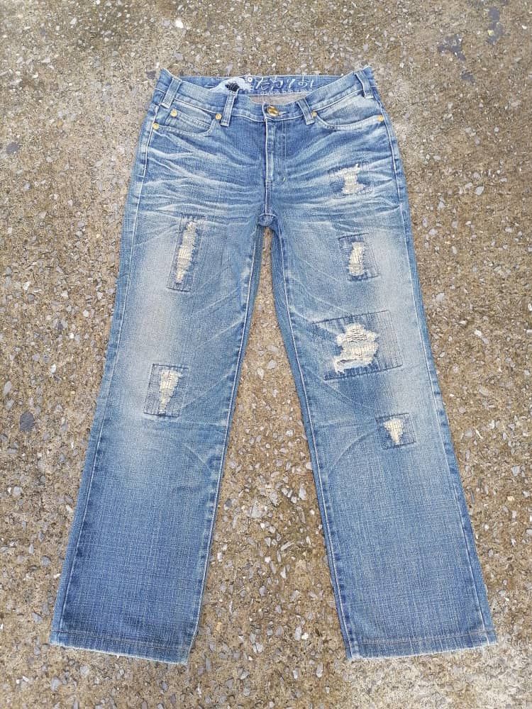 Japanese Brand Osaka Big Train Distressed Denim Jeans Size US 33 - 5 Thumbnail