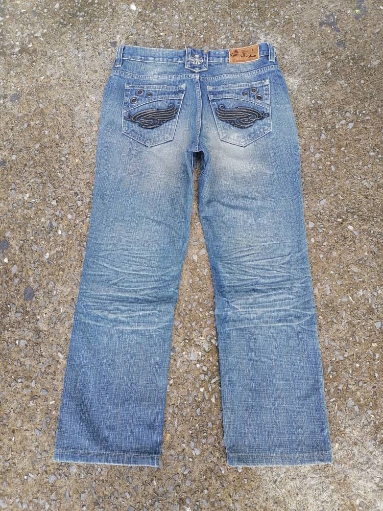 Japanese Brand Osaka Big Train Distressed Denim Jeans Size US 33 - 2 Thumbnail