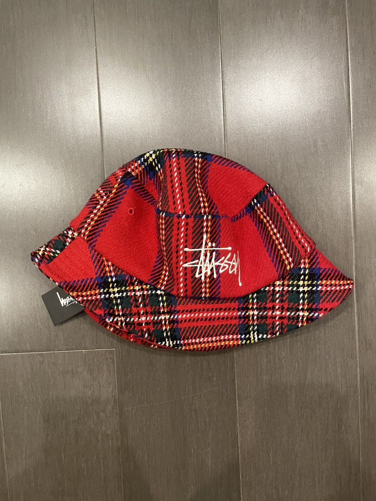 帽子 OLD STUSSY patchwork check bucket hat Checker Knit Bucket Hat