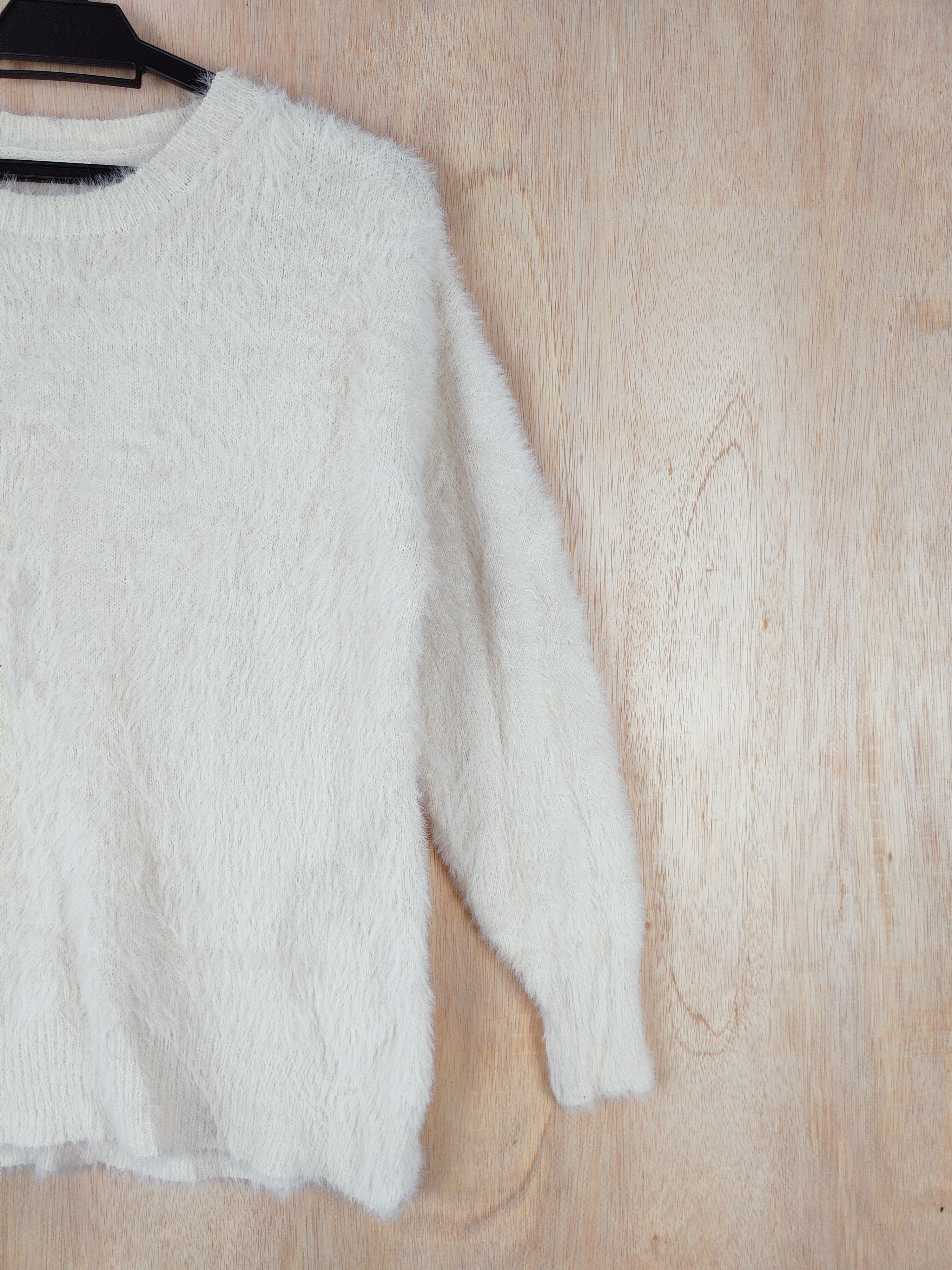 GU × Japanese Brand GU Cream Shag Shaggy Fur Mohair Knitwear #S270 Size S / US 4 / IT 40 - 4 Thumbnail