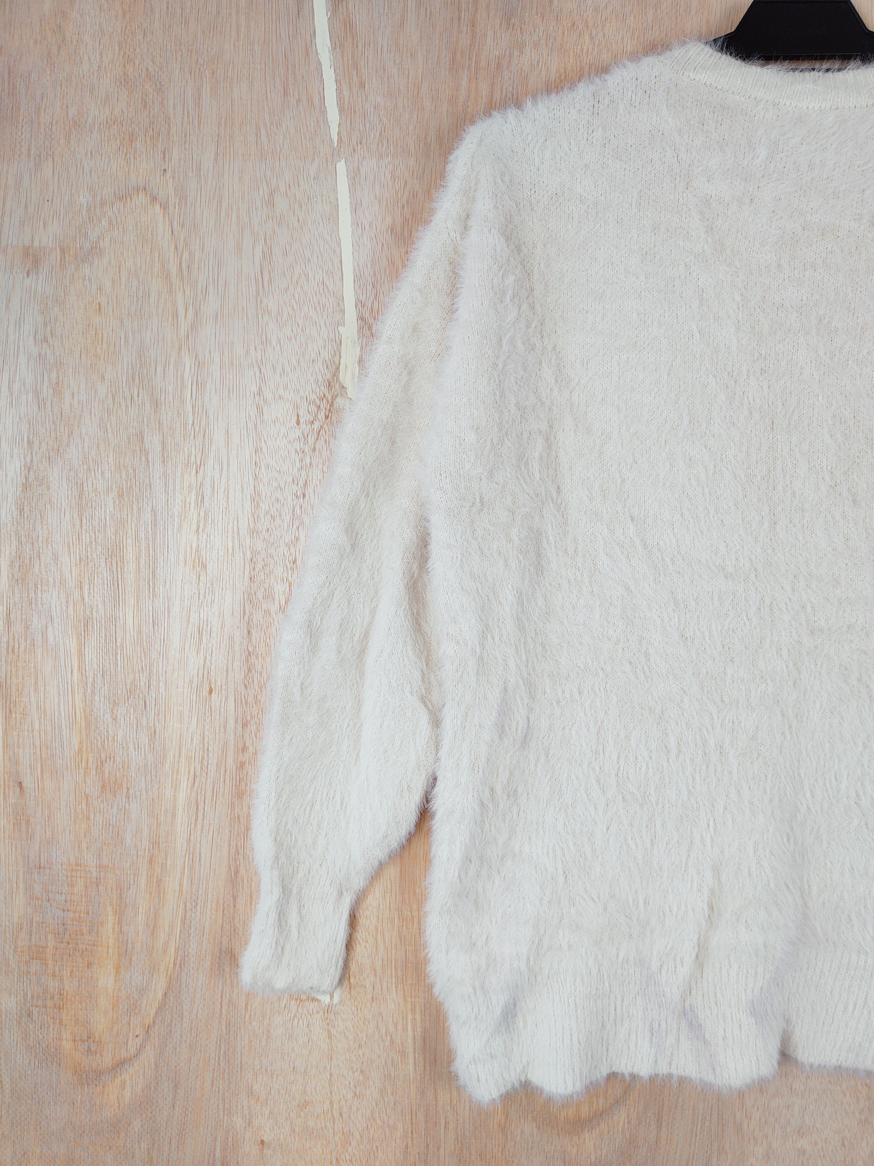 GU × Japanese Brand GU Cream Shag Shaggy Fur Mohair Knitwear #S270 Size S / US 4 / IT 40 - 6 Thumbnail