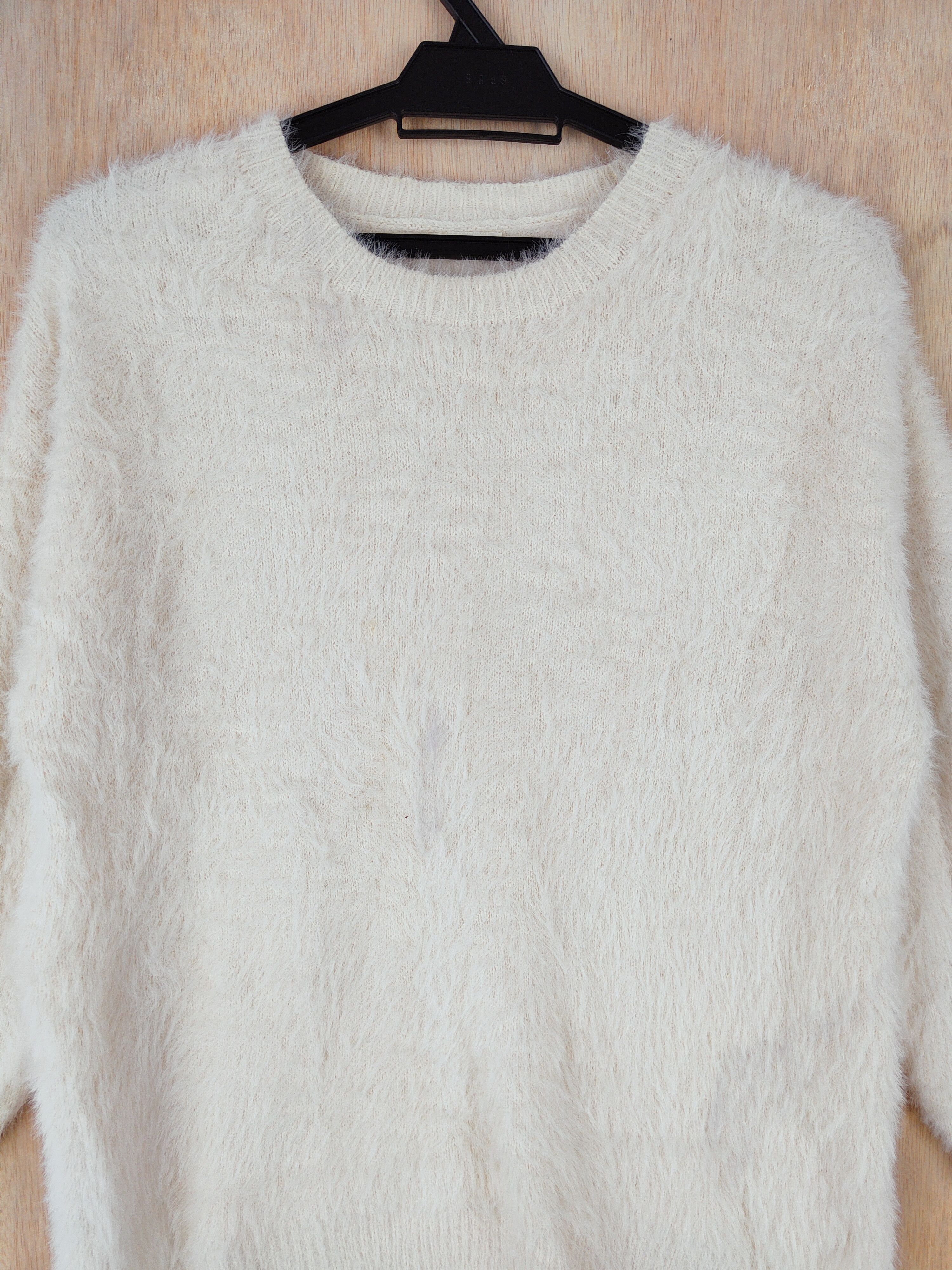 GU × Japanese Brand GU Cream Shag Shaggy Fur Mohair Knitwear #S270 Size S / US 4 / IT 40 - 2 Thumbnail