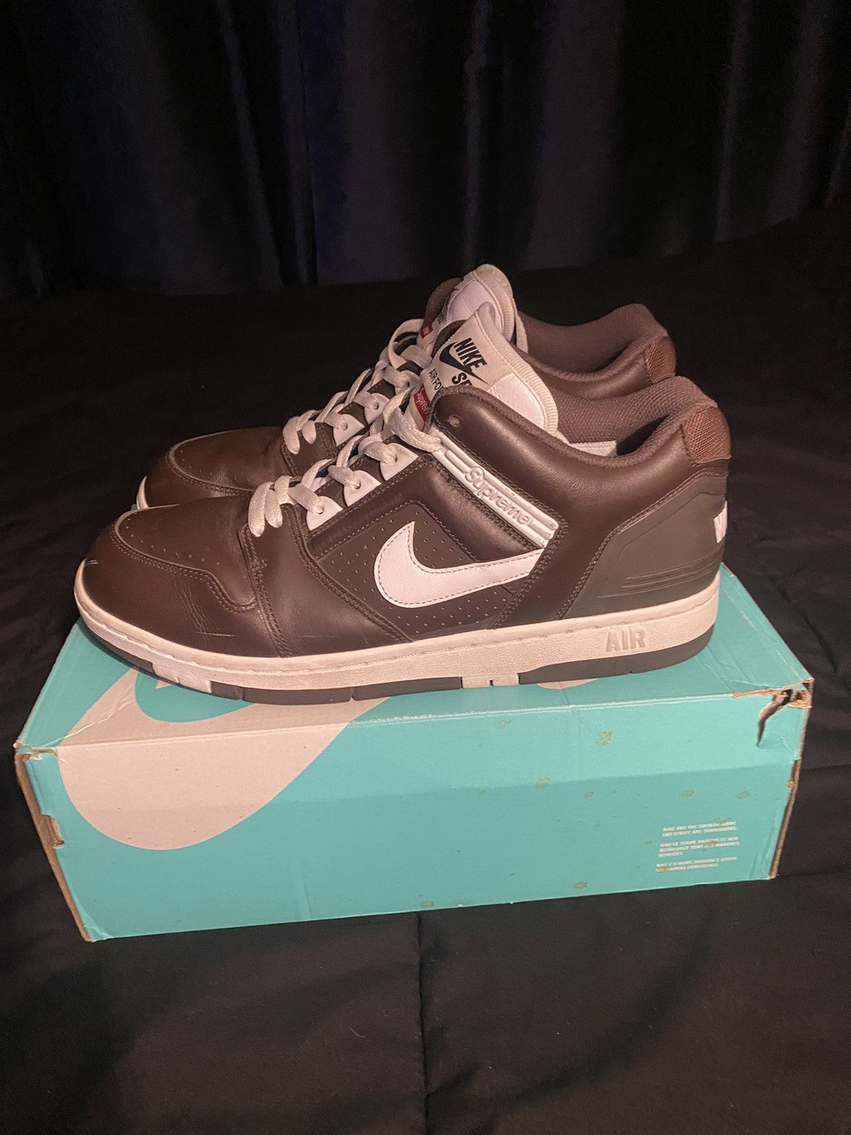 image of Nike Sb Supreme Air Force 2 Baroque Brown 11 Shoes, Men's