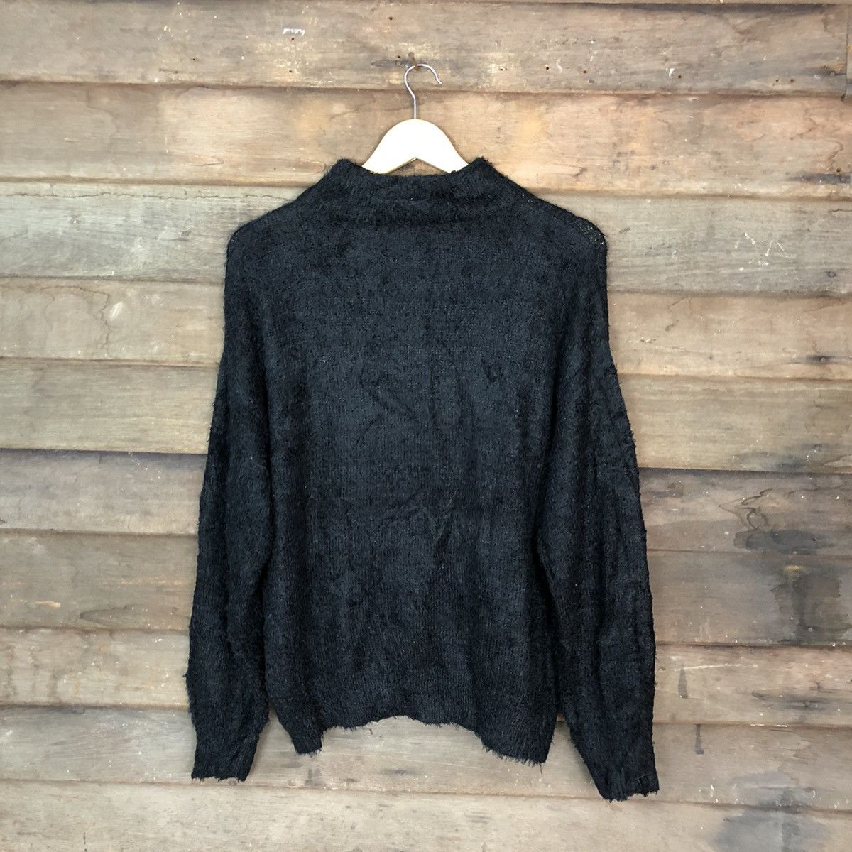 Homespun Knitwear × Japanese Brand Gu Black Shag Shaggy Fur Mohair Knitwear #6987 Size US XL / EU 56 / 4 - 9 Thumbnail