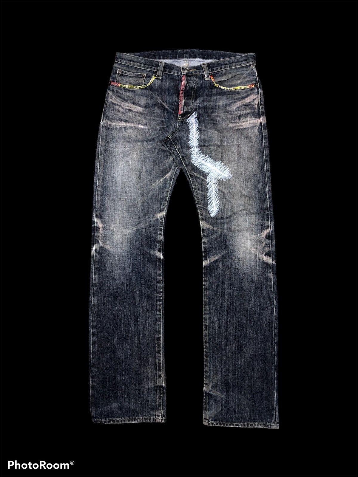 Takeo Kikuchi SICK⚡️⚡️TK DISTRESSED WASHED BLUE DENIM Size US 32 / EU 48 - 1 Thumbnail