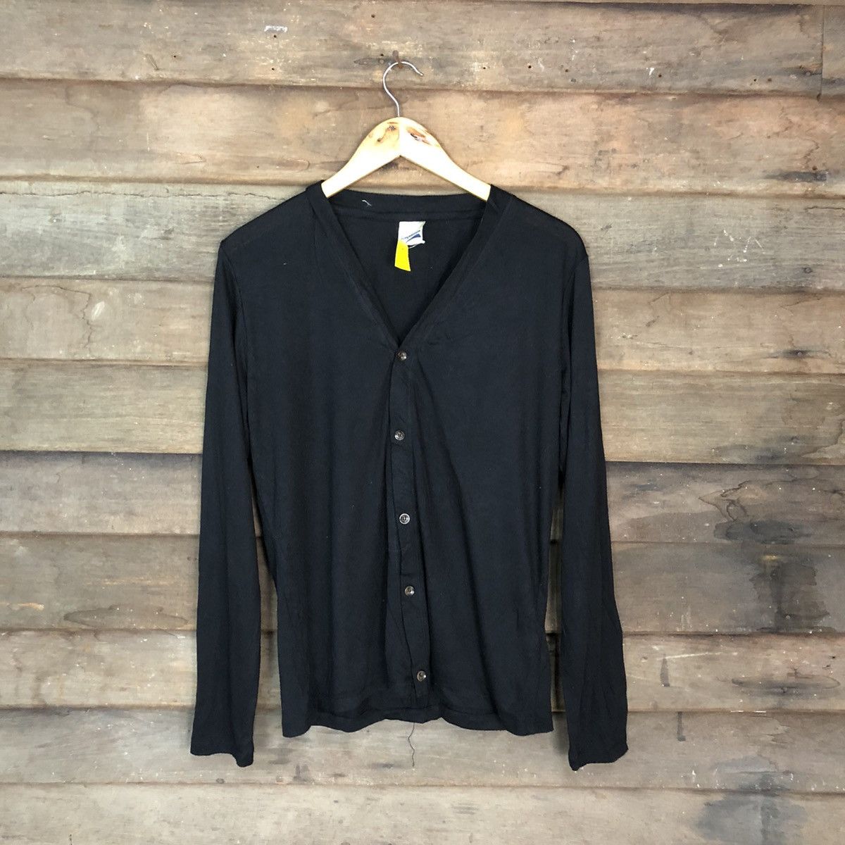image of Temptation Plain Black Cardigan 3964, Men's (Size Large)